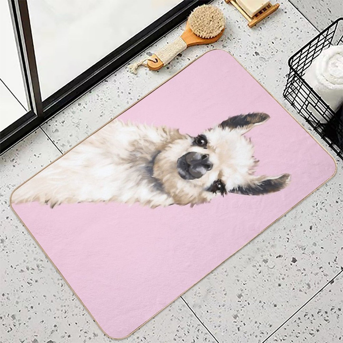 Sneaky Llama Rapid-Drying Bath Mat