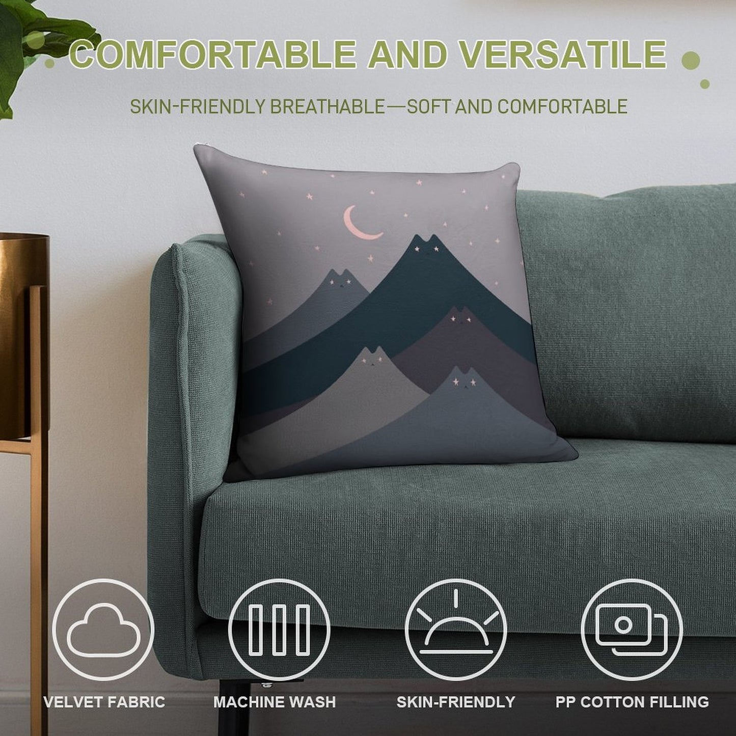 Cat Landscape 116 Soft Multiple Sizes Throw Pillow