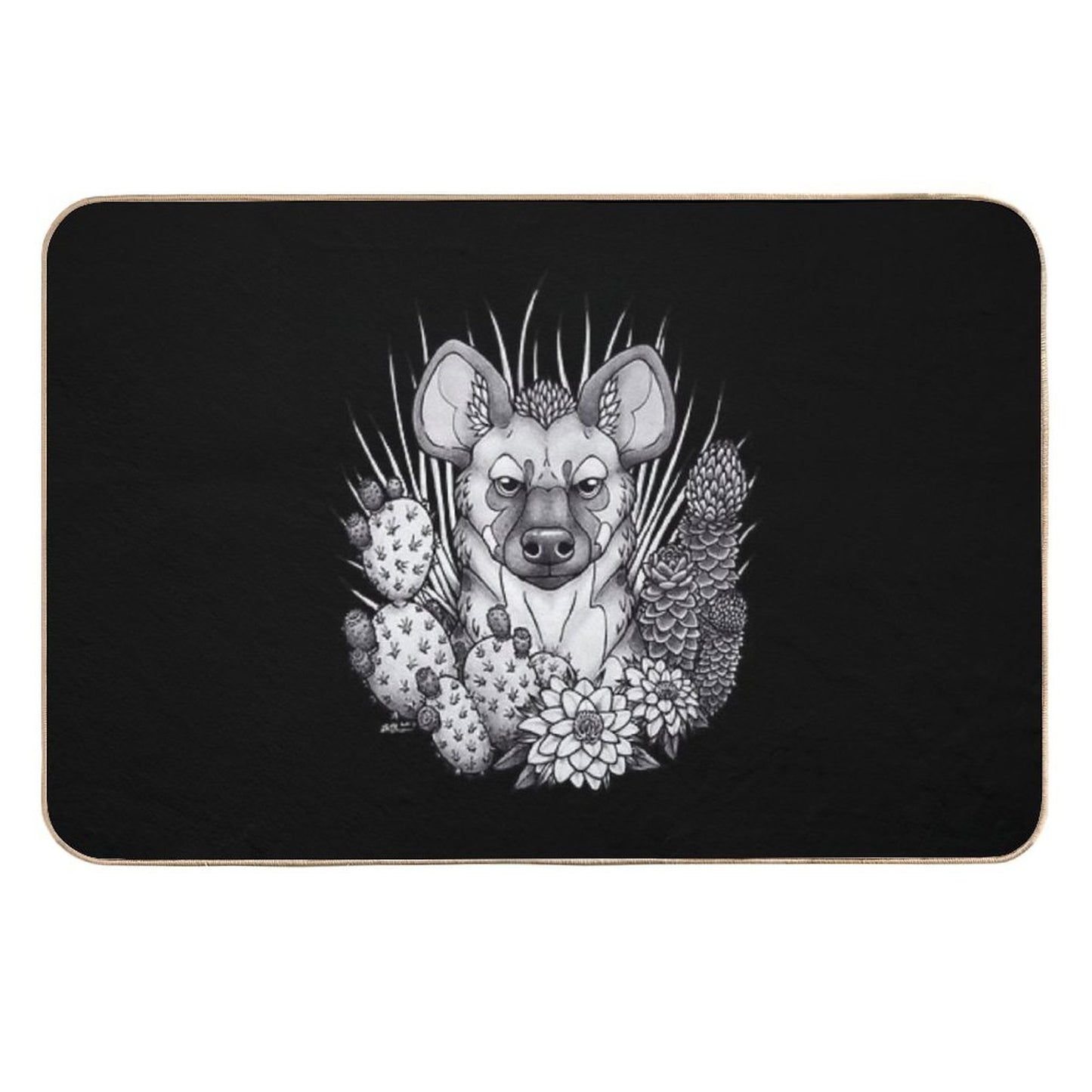 Hyena & Arid Plants Non-Slip Bath Mat