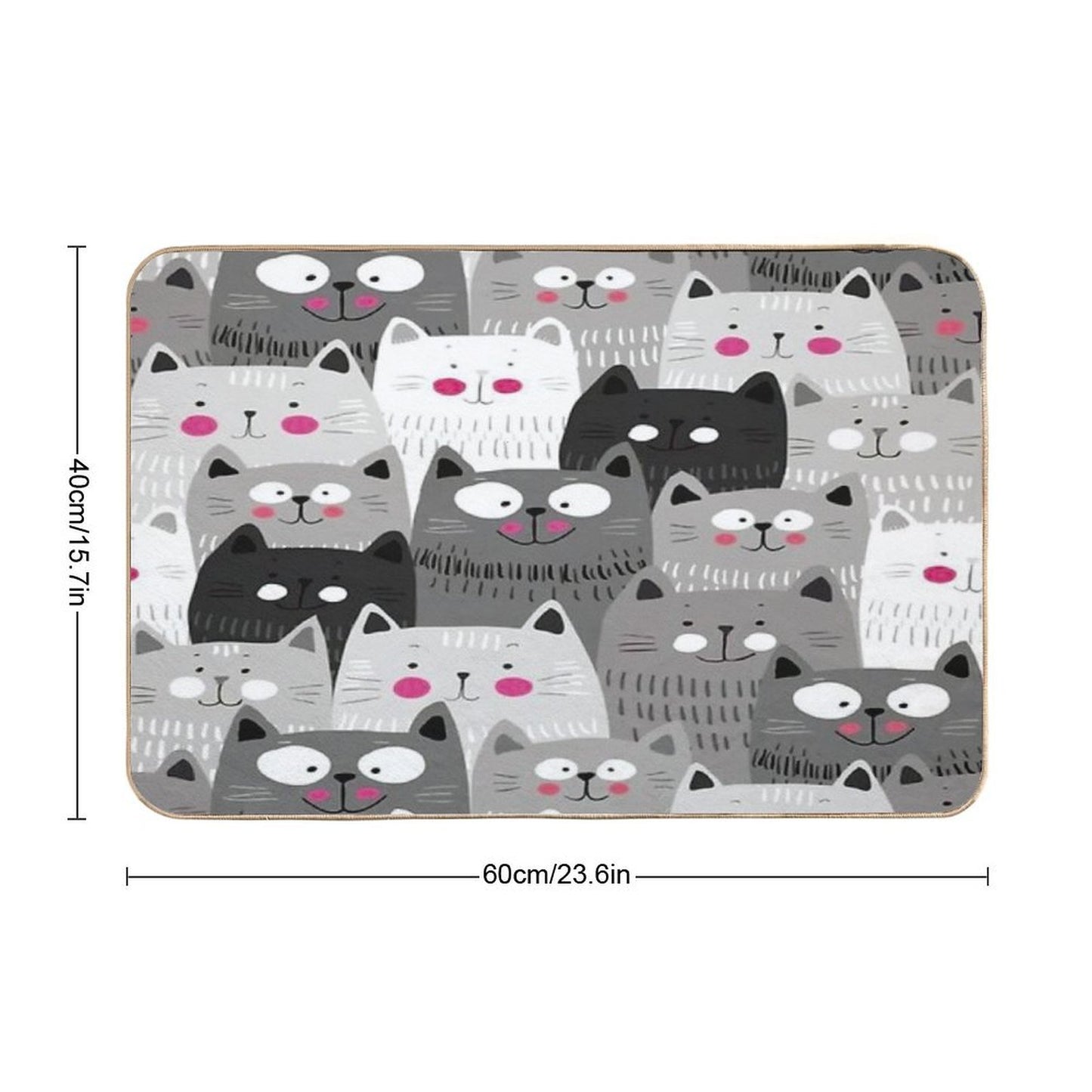 Cats Stain-Proof Bath Mat