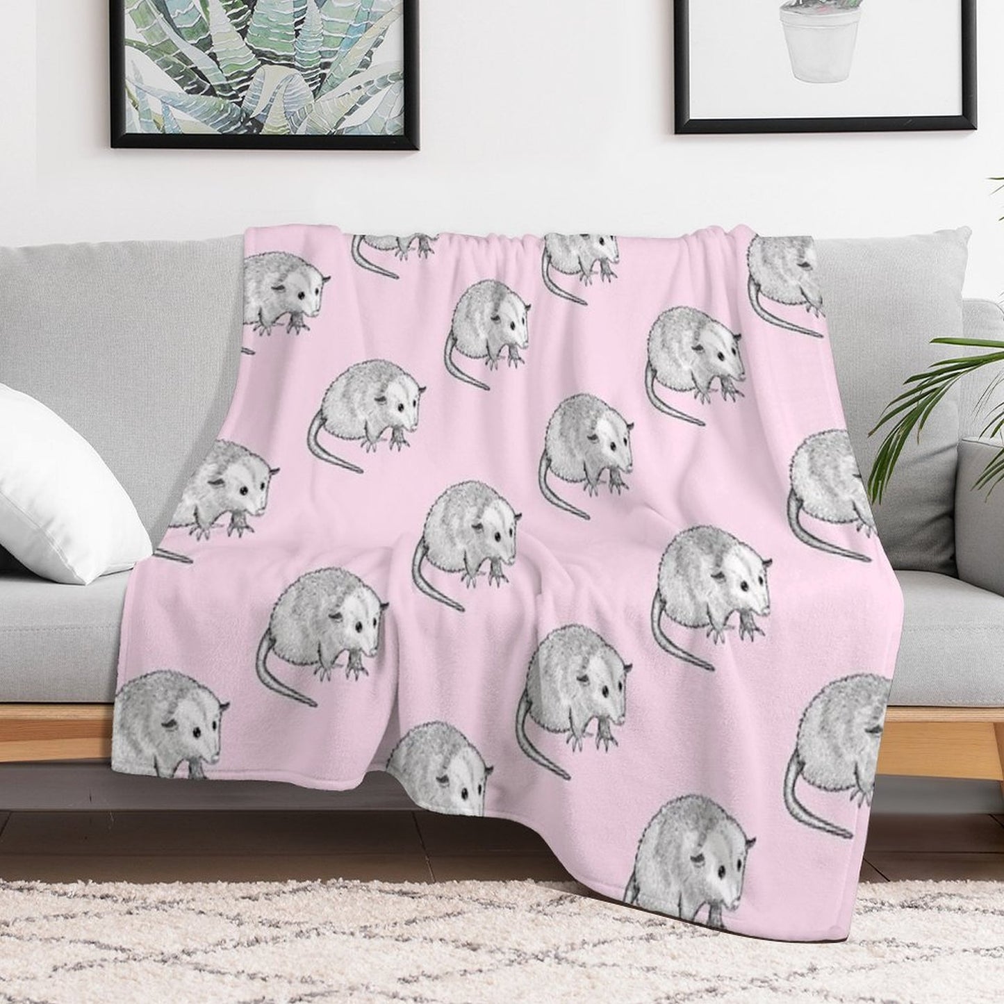 Little Opossum Anti-pilling Throw Blanket