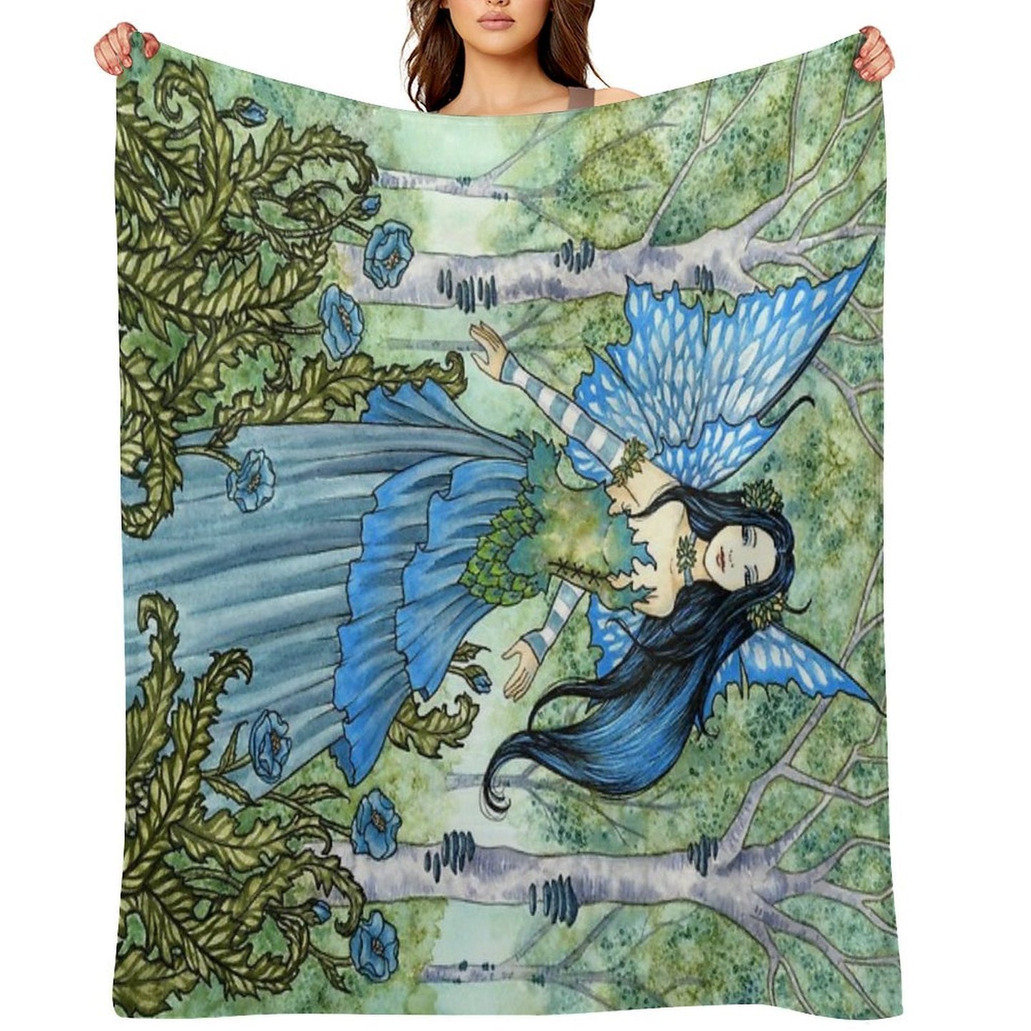 The Blue Wood Anti-pilling Throw Blanket