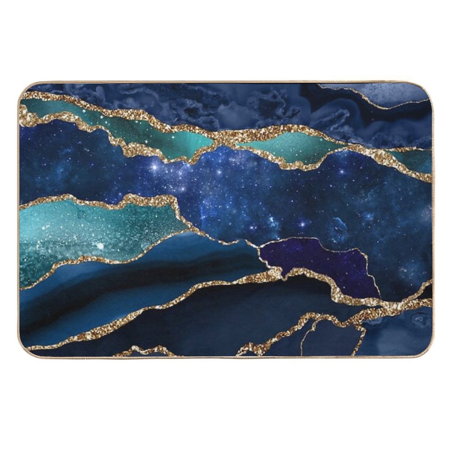 Glamour Milky Way Faux Marble Galaxy I Slip-Resistant Bath Mat