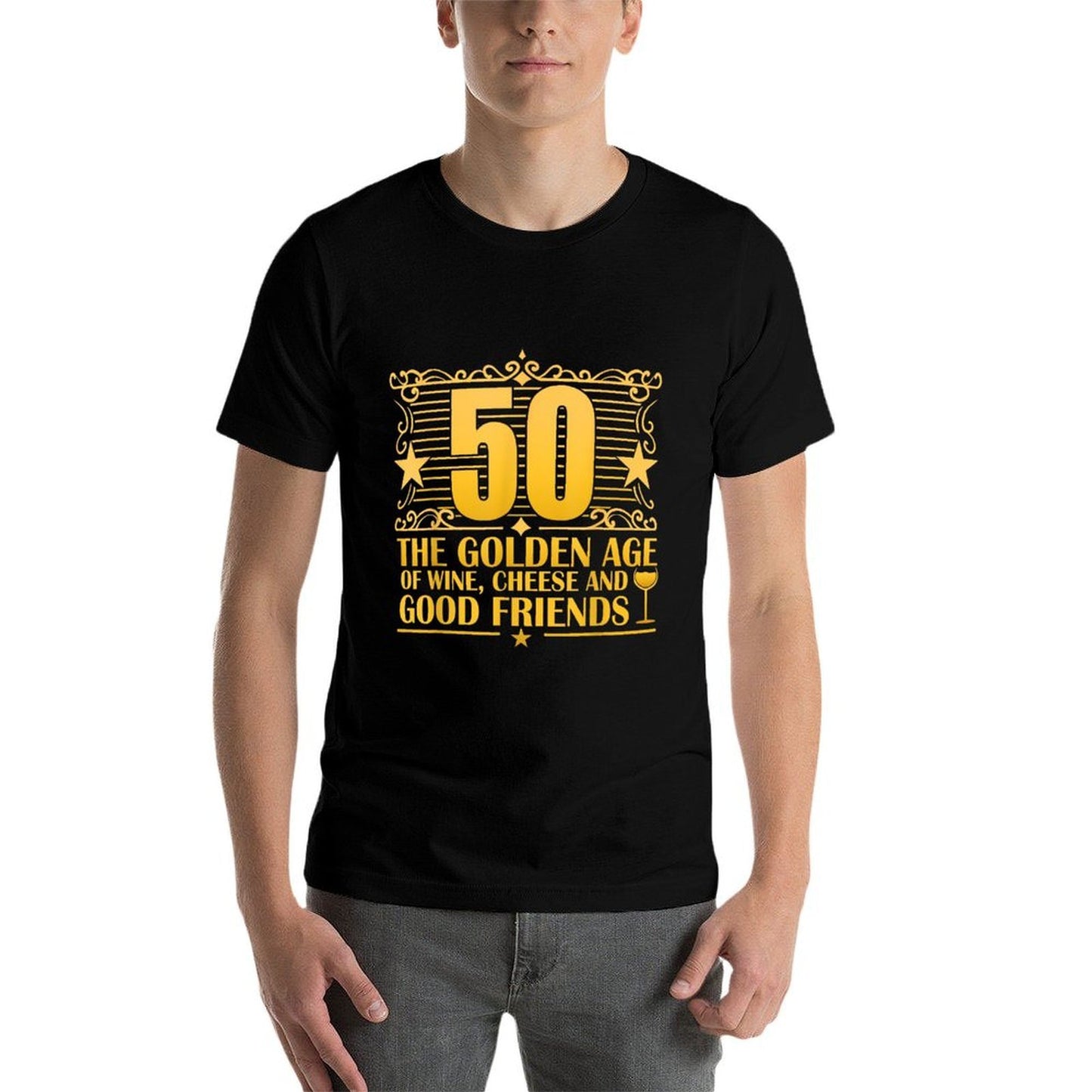 Golden Age 50th Birthday 50 Years Old Bday Trendy Pattern T-Shirt