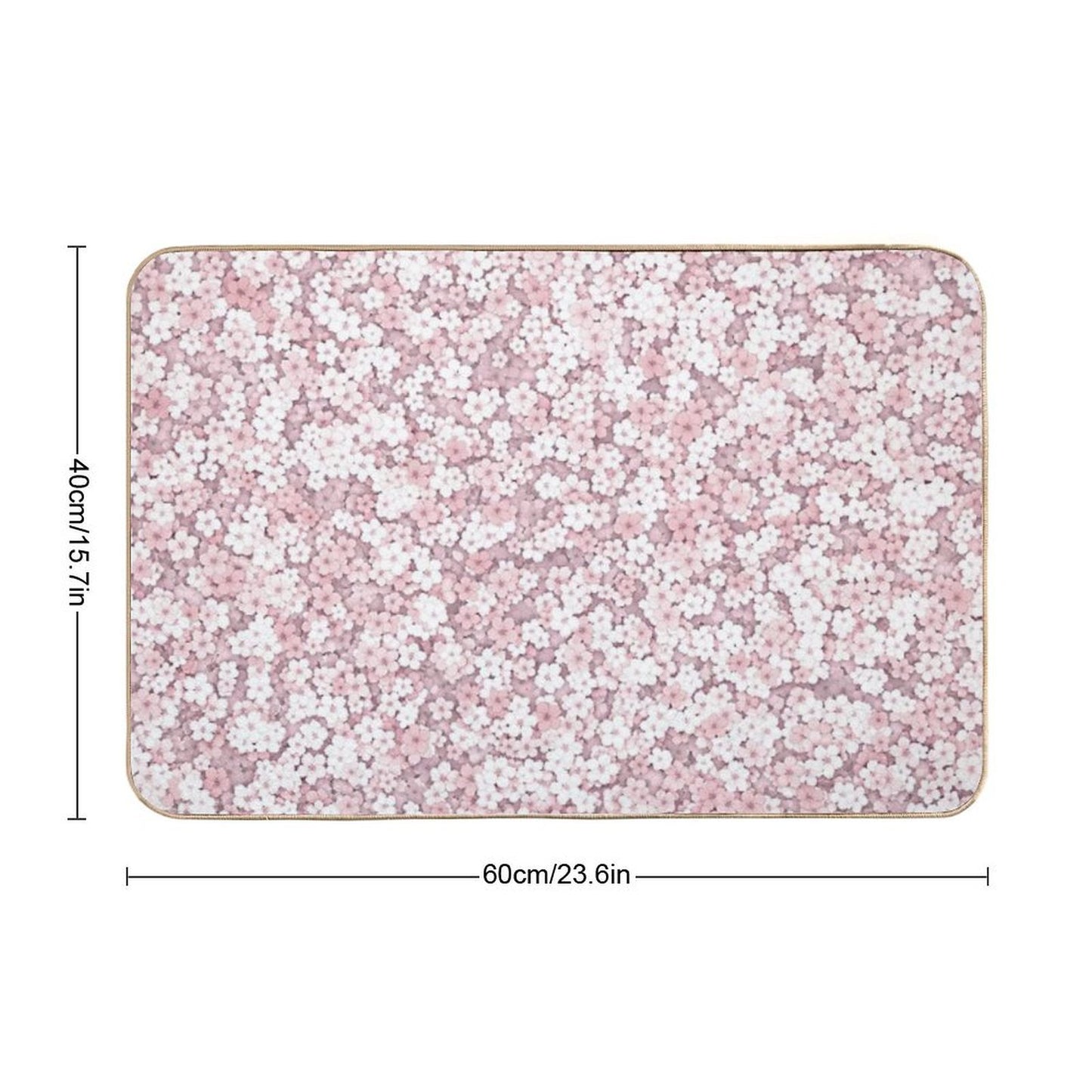 Falling White Sakura Cherry Blossom Toxin-Free Bath Mat