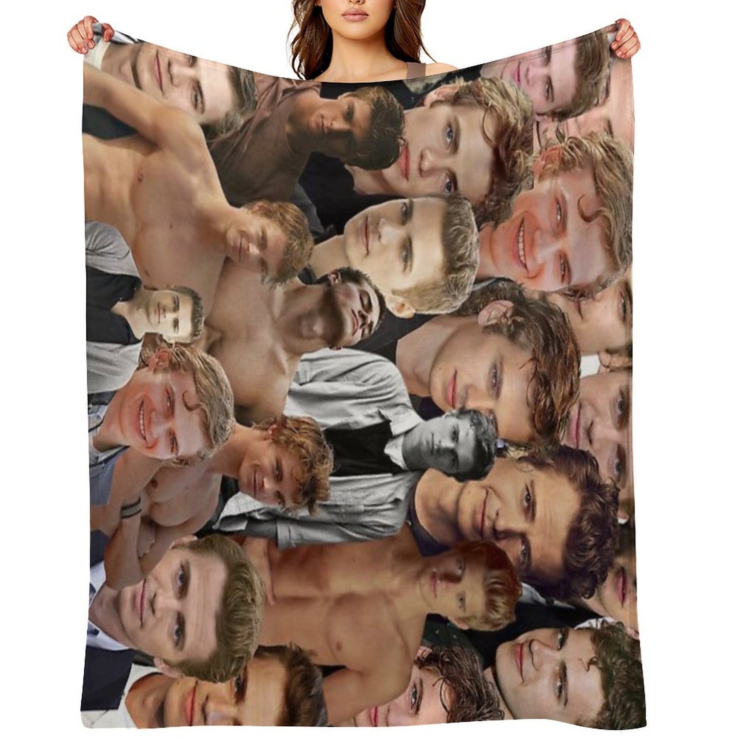 Hayden Christensen Photo Collage Machine-washable Throw Blanket