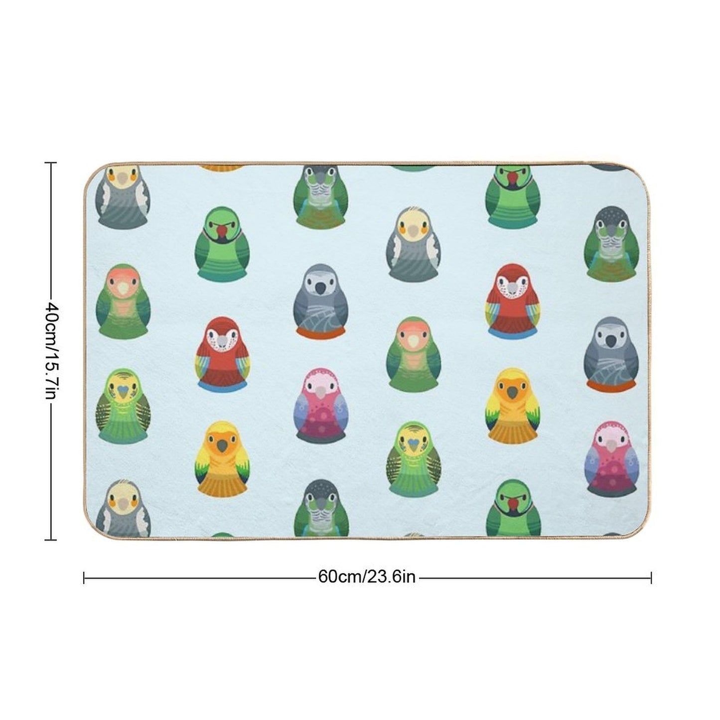 Parrot Nesting Doll Pattern  Easy Maintenance Bath Mat