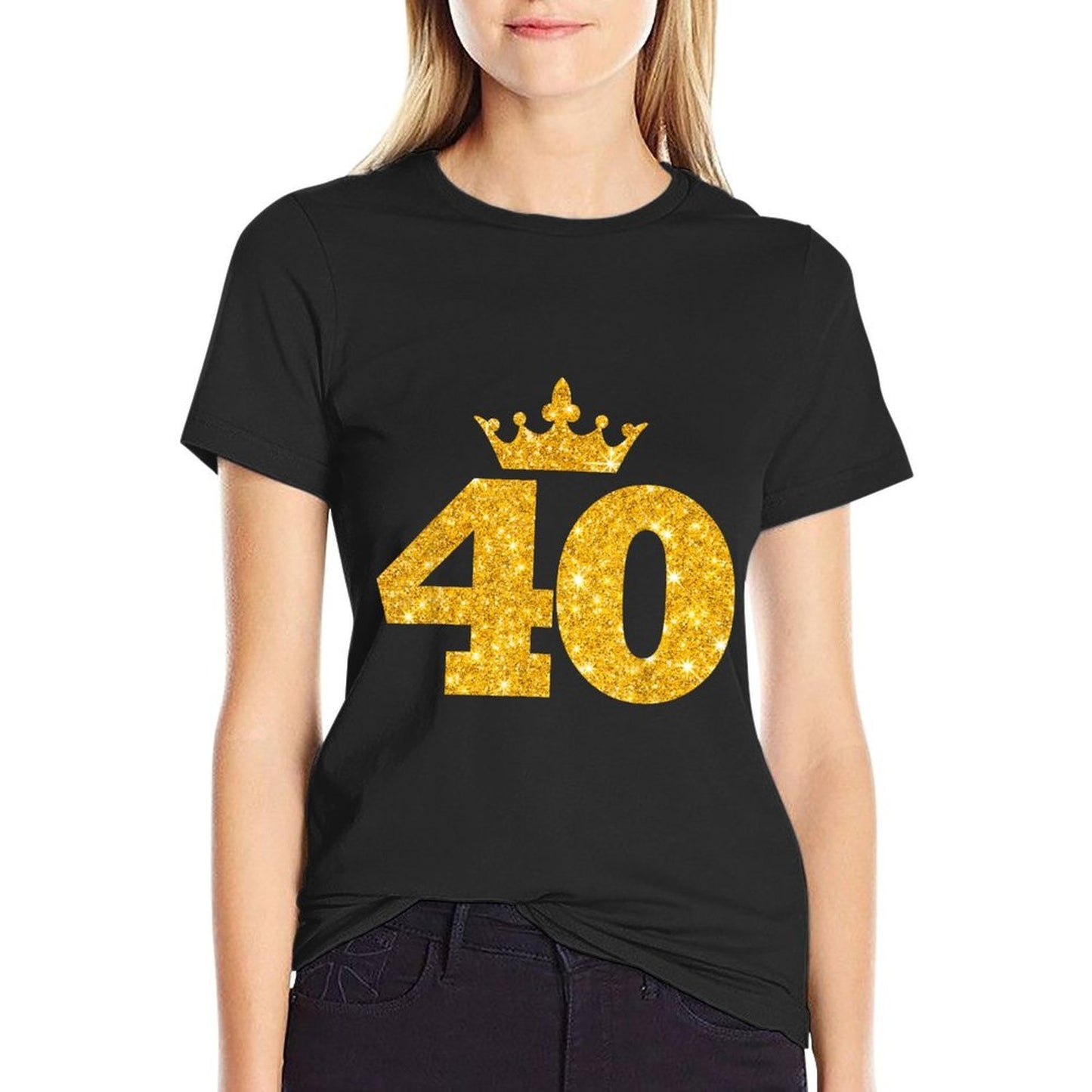 40th Birthday T Custom Crown Happy Birthday Cotton T-Shirt