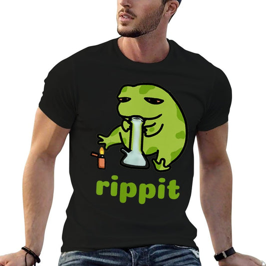 Rippit Stoner Frog  Weed, Marijuana Smoker, Cannabis 420  Stretchy T-Shirt