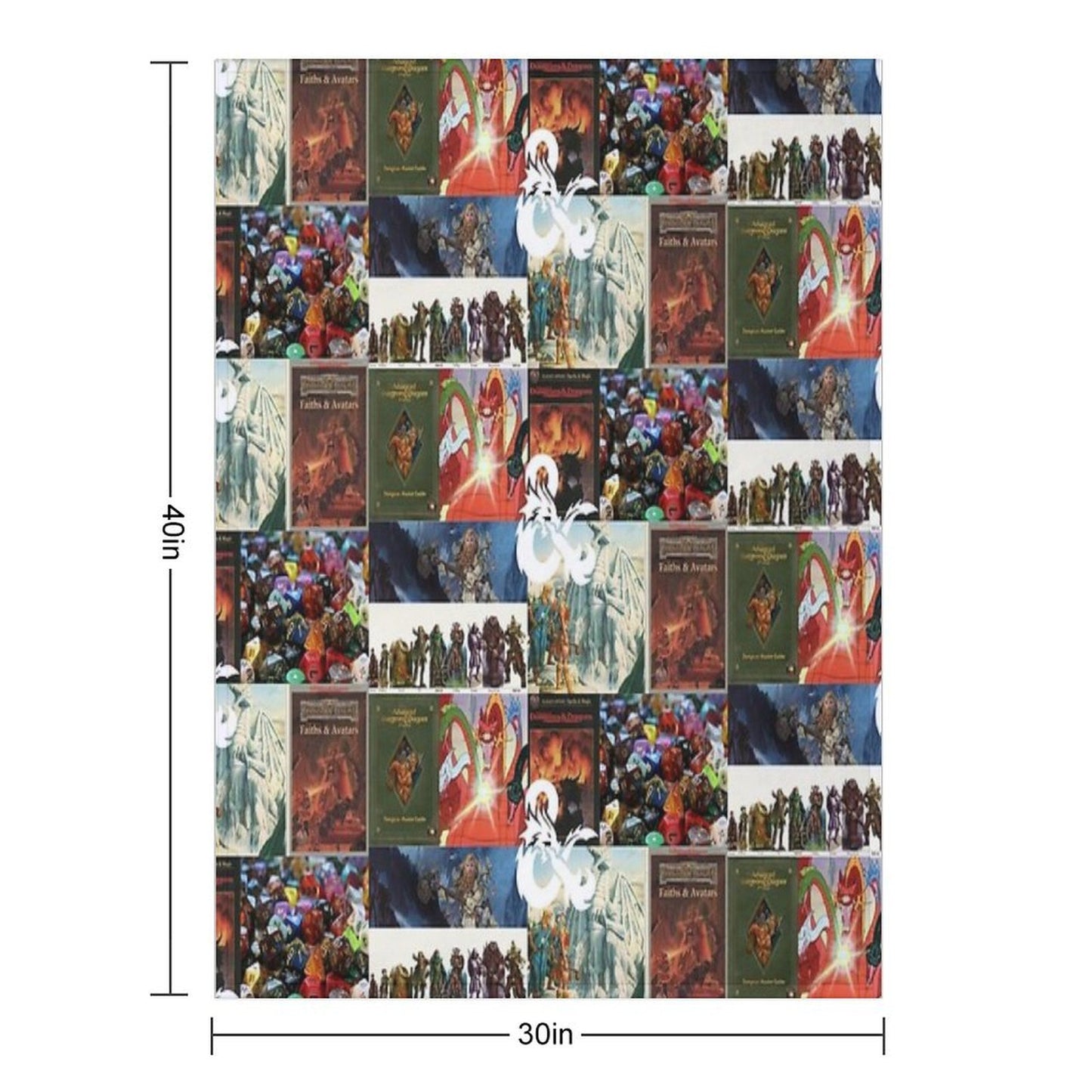 D&D Collage Sustainable Throw Blanket