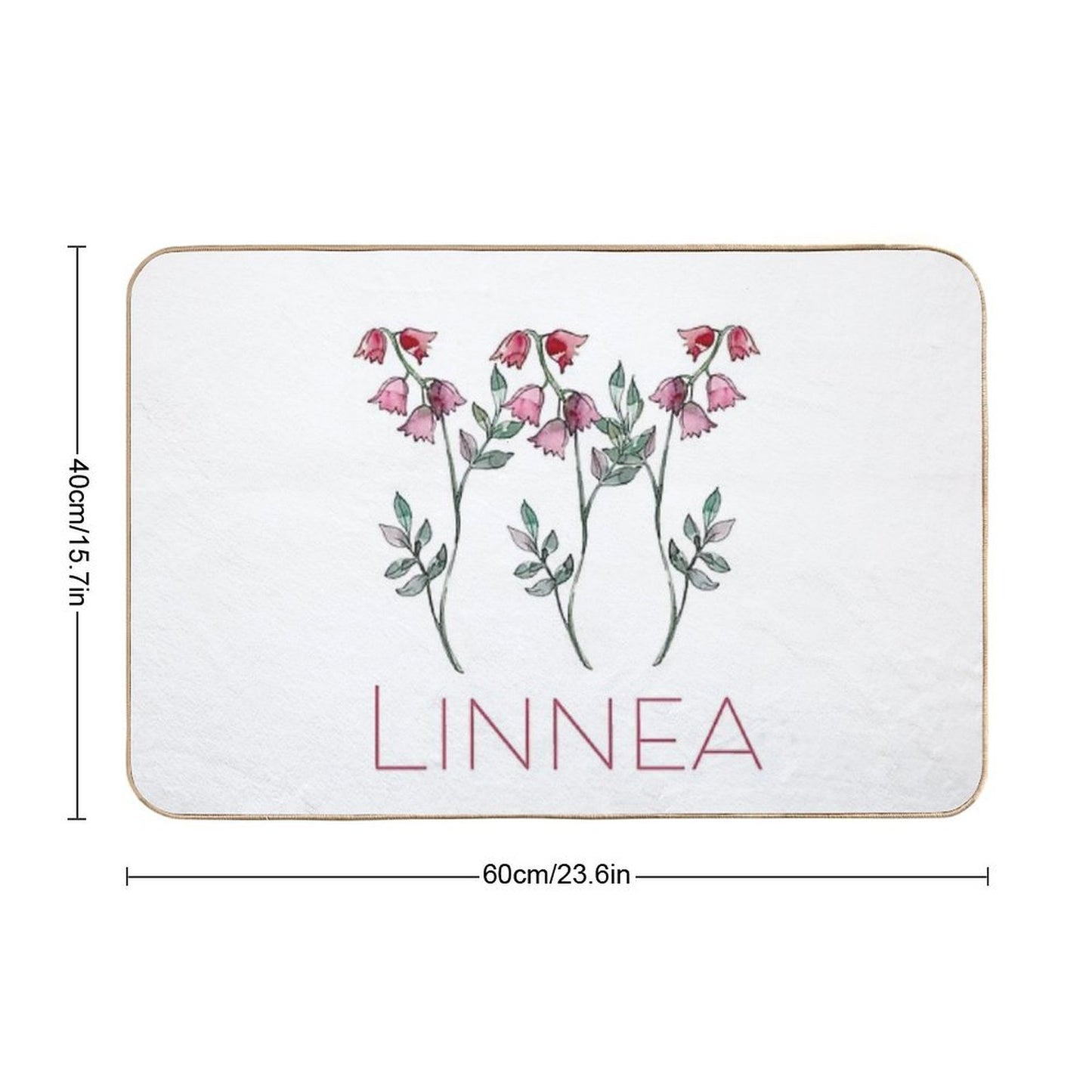 Nordic Wildflower Linnea Twinflower Pretty Pink Flowers Floral Multi-Purpose Bath Mat