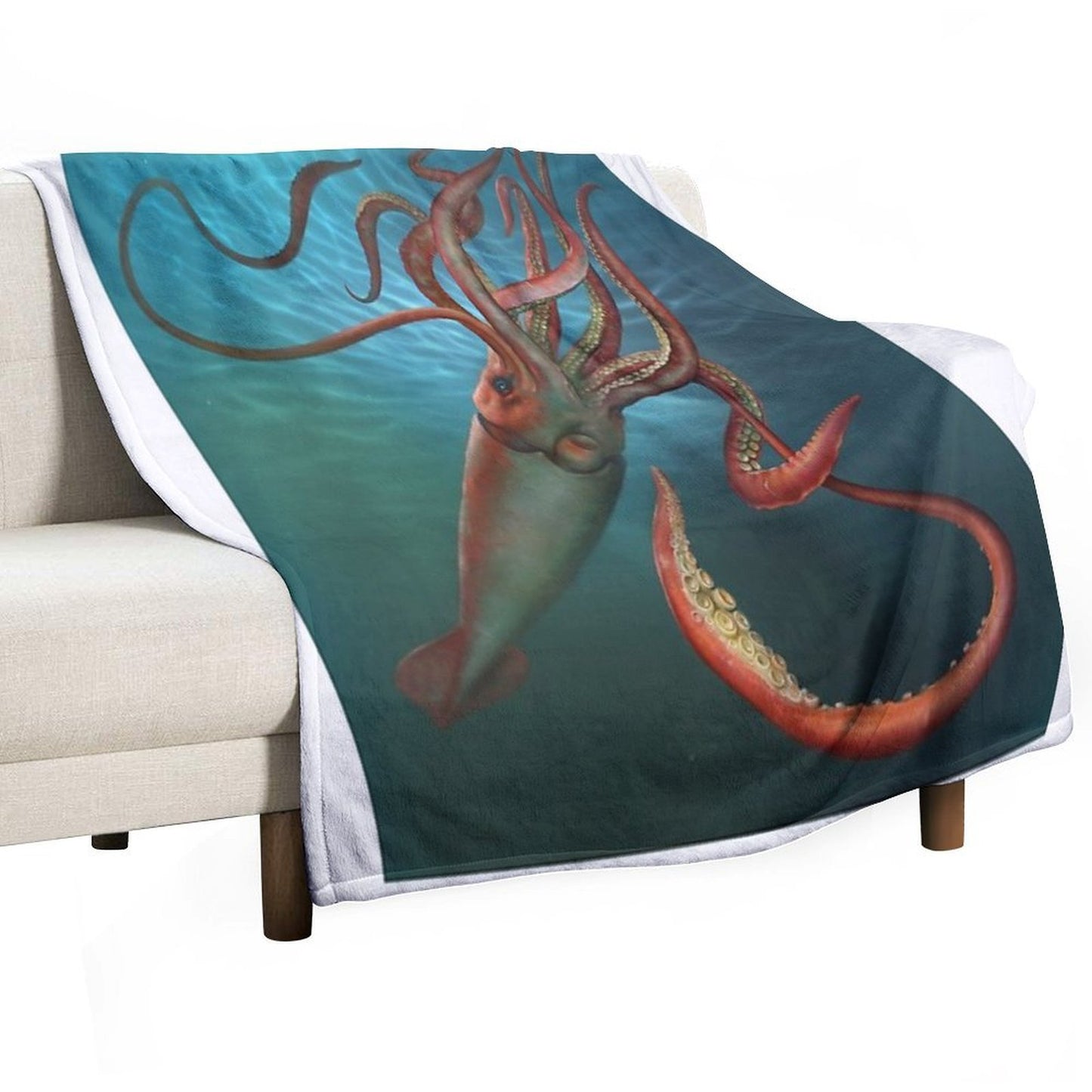 Giant Squid Plush Throw Blanket