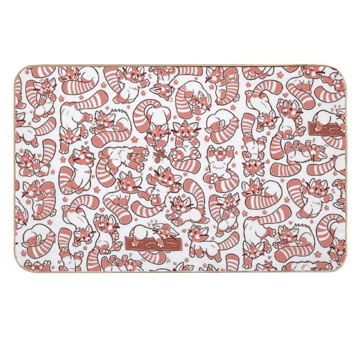 Red Panda All over Pattern Spread Slip-Resistant Bath Mat