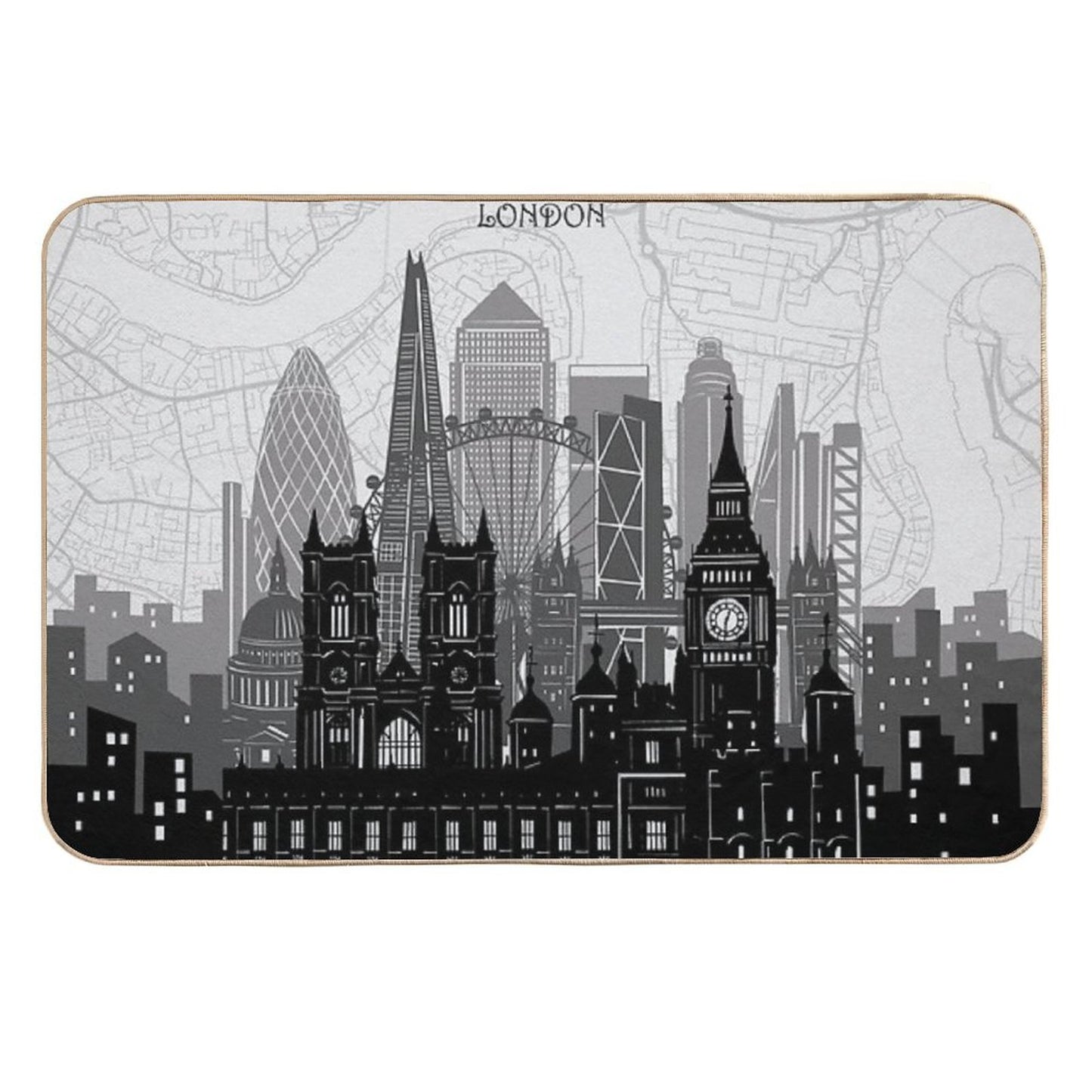 London Skyline Easy Maintenance Bath Mat