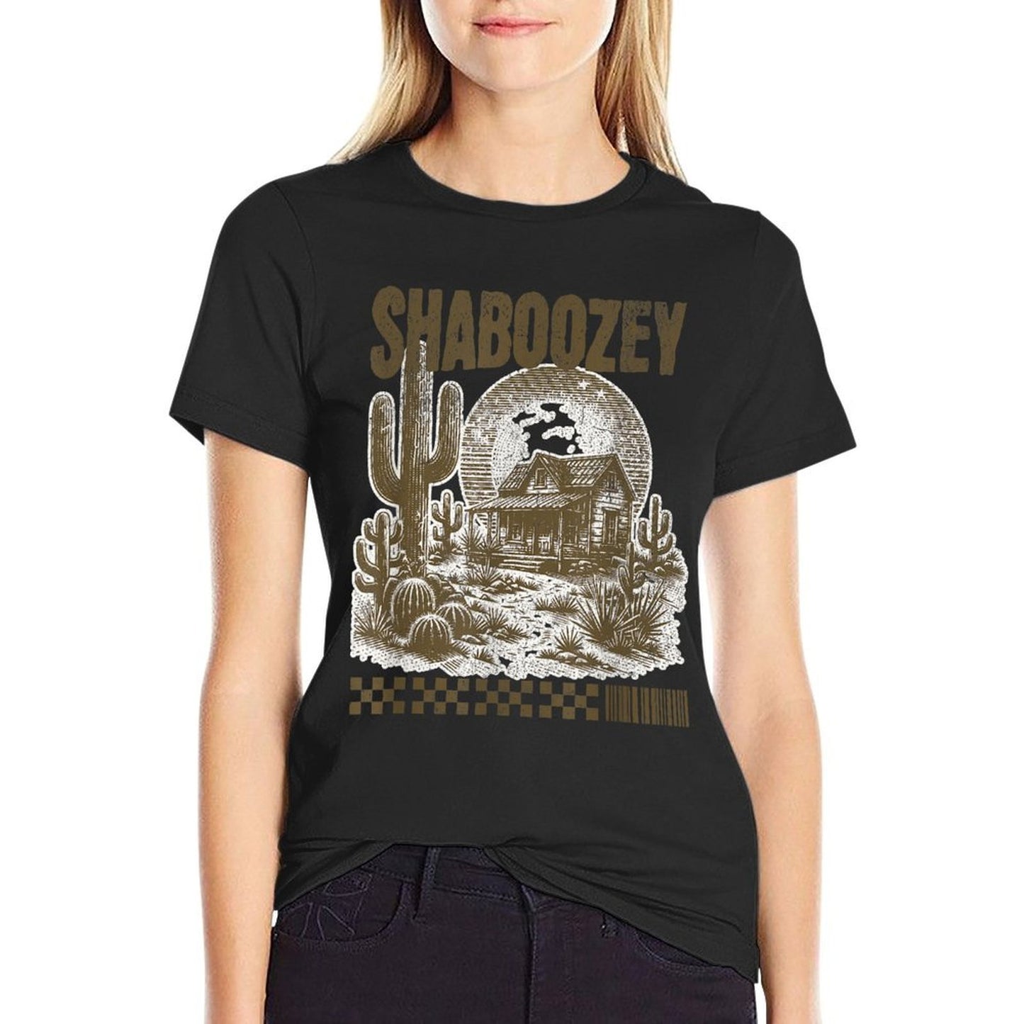 Shaboozey Western Desert T for Women And Girls Durable T-Shirt