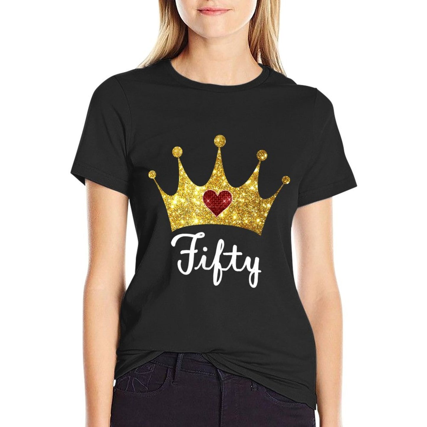 50th Birthday With Crown Graphic-printed T-Shirt