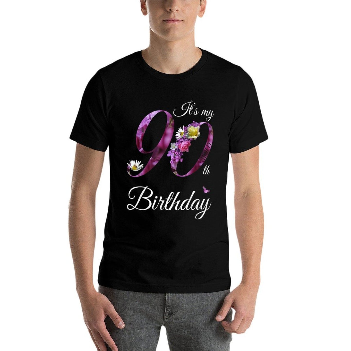 90 Year Old Floral 1935 It's My 90th Birthday Gift Cotton T-Shirt