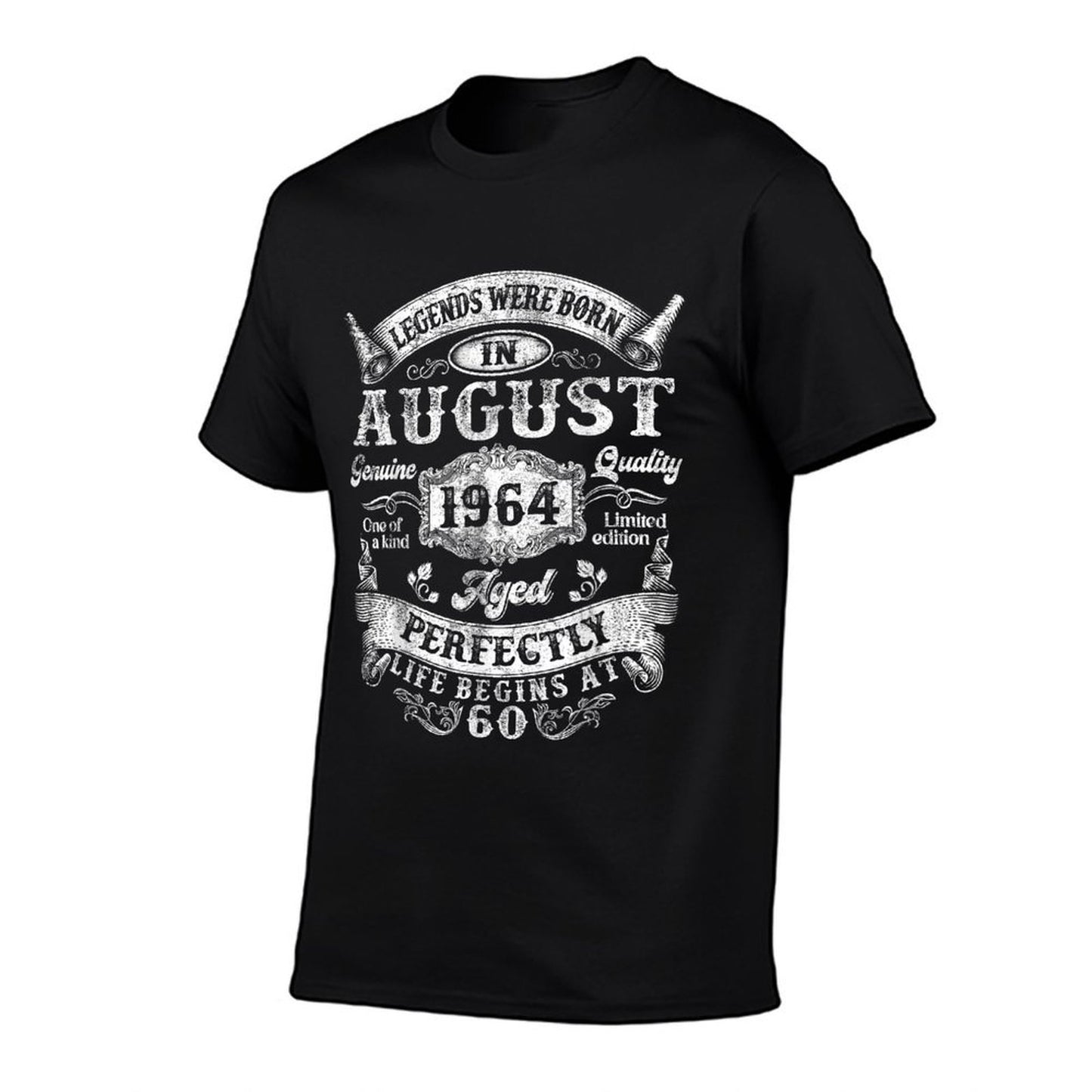 60 Years Old Legend Since August 1964 Vintage 60th Birthday Tagless Design T-Shirt