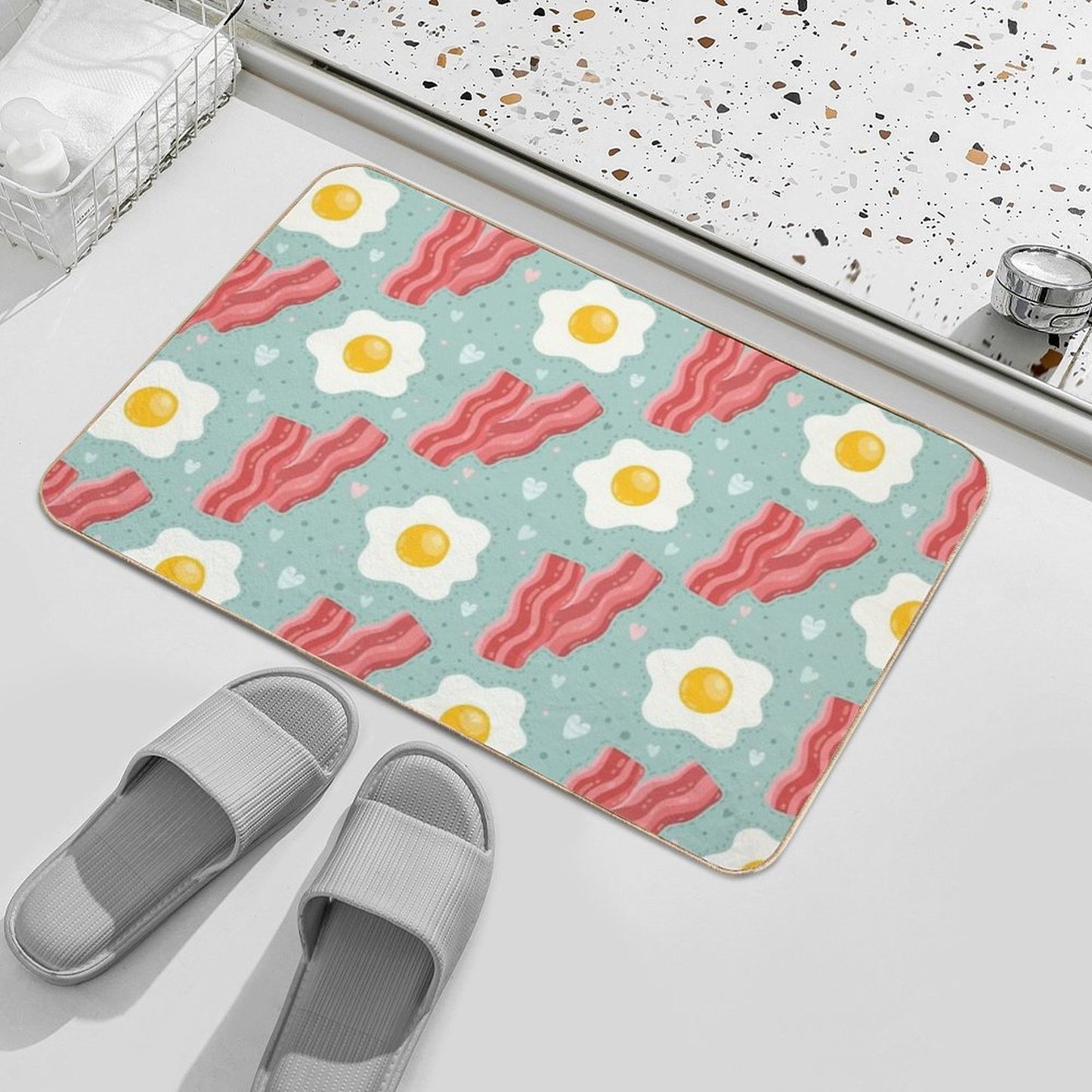 Egg And Bacon High-Traffic Bath Mat