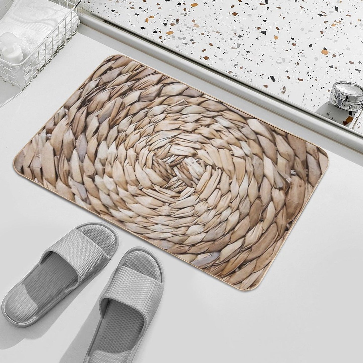 ORGANIC TEXTURE I Easy Maintenance Bath Mat