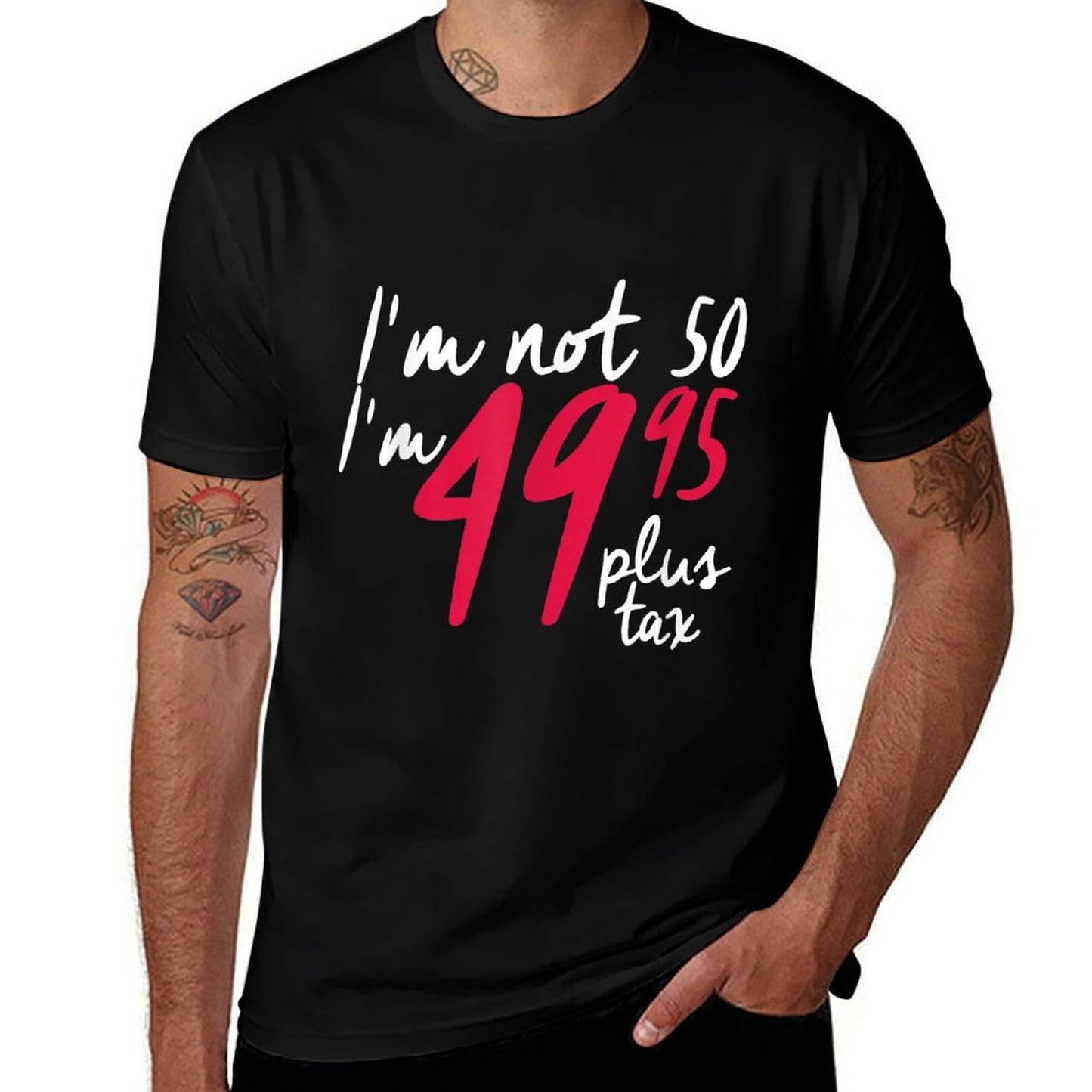 Funny 50th Birthdays For Women, I'm Not 50 Plus Tax  Moisture-wicking T-Shirt