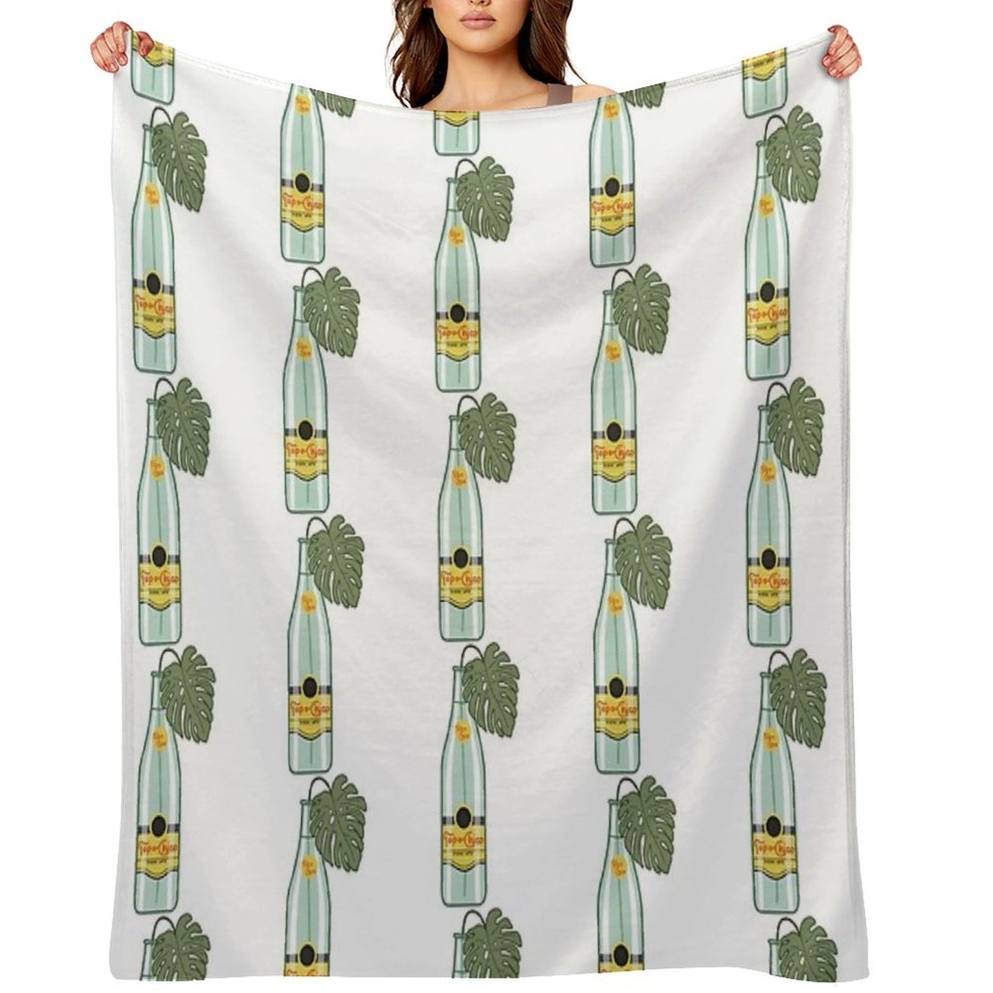 Monstera Topo Chico Shrink-resistant Throw Blanket