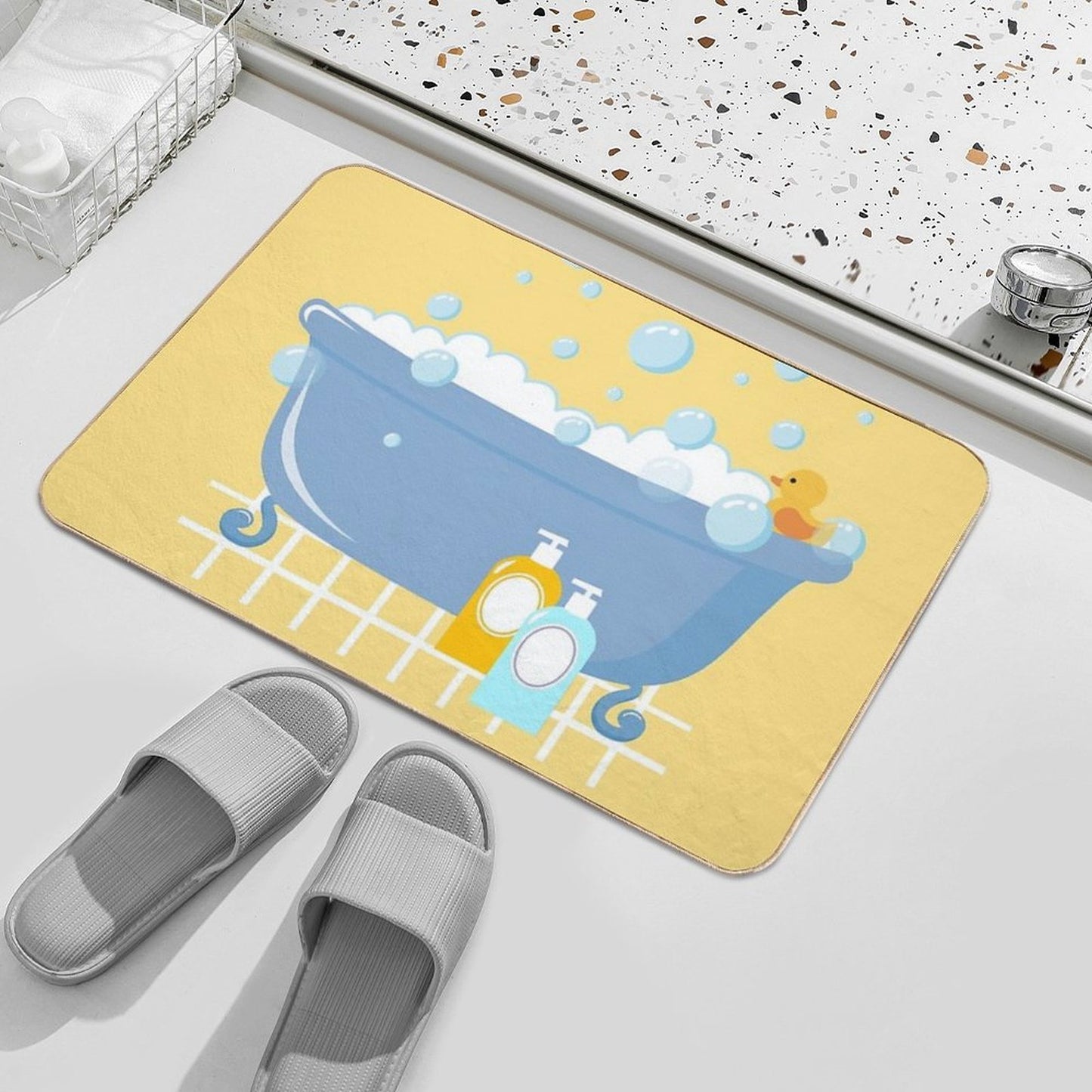 Bubble Bath Tub Repositionable Bath Mat
