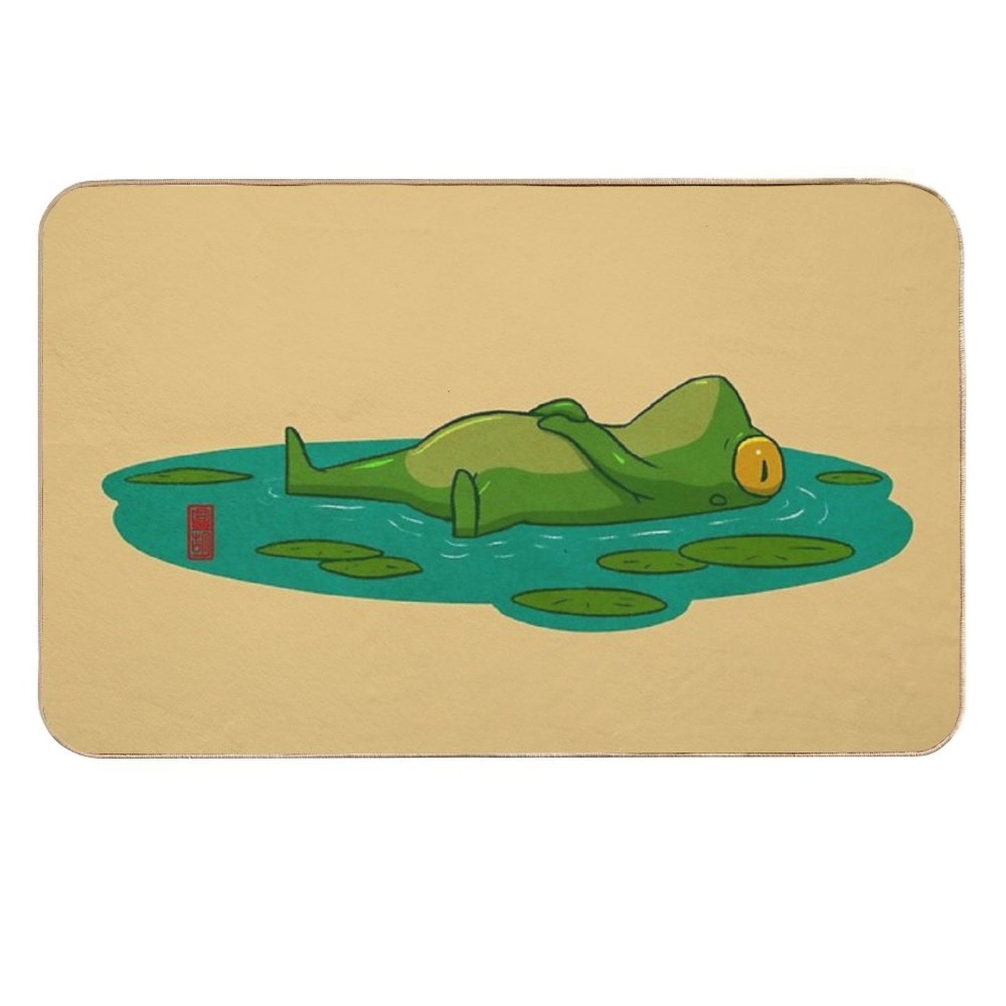 Chill Lilypad Mood Frog Dirt-Trapping Bath Mat