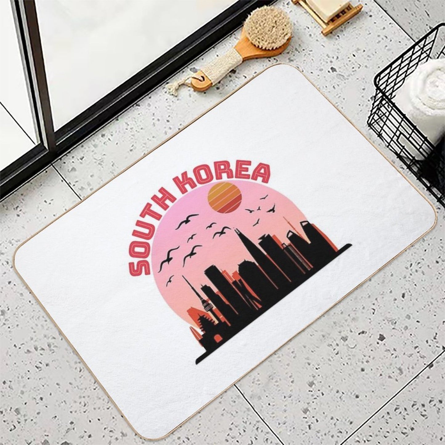South Korea Shirt, South Korea T-shirt, South Korea Phone Case, Seoul Shirt Slip-Resistant Bath Mat