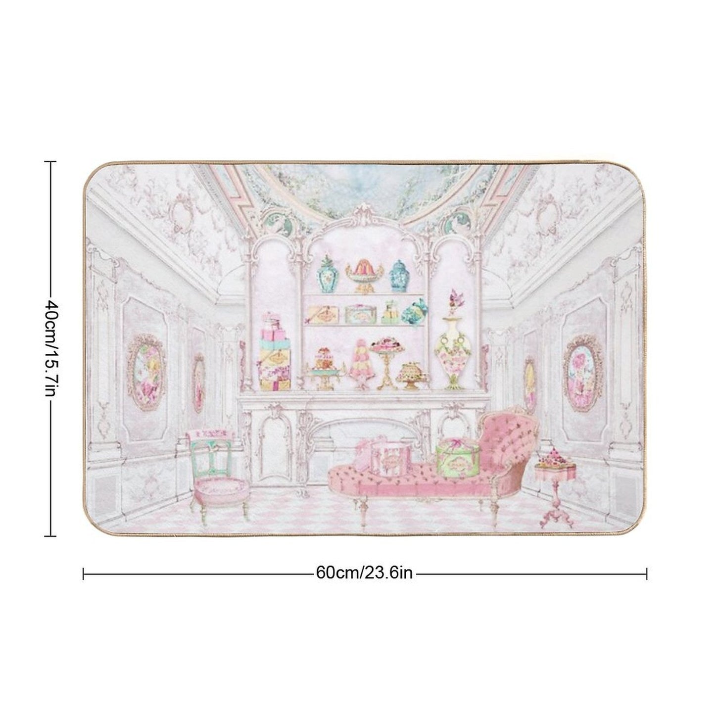 French Patisserie, Paris, Cake Shop, Diorama Fade-Resistant Bath Mat