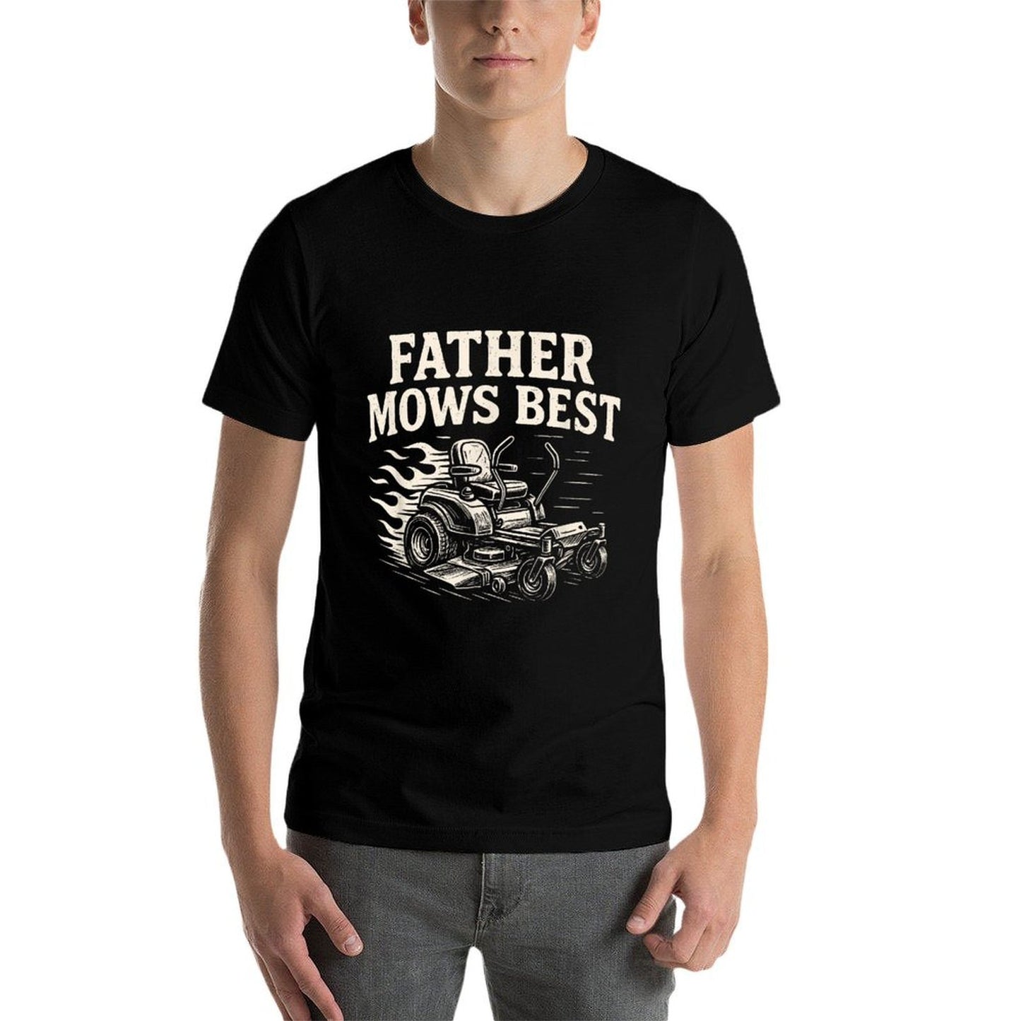Father Mows Best Funny Fathers Day Dad Jokes Lawn Mowing  Breathable T-Shirt