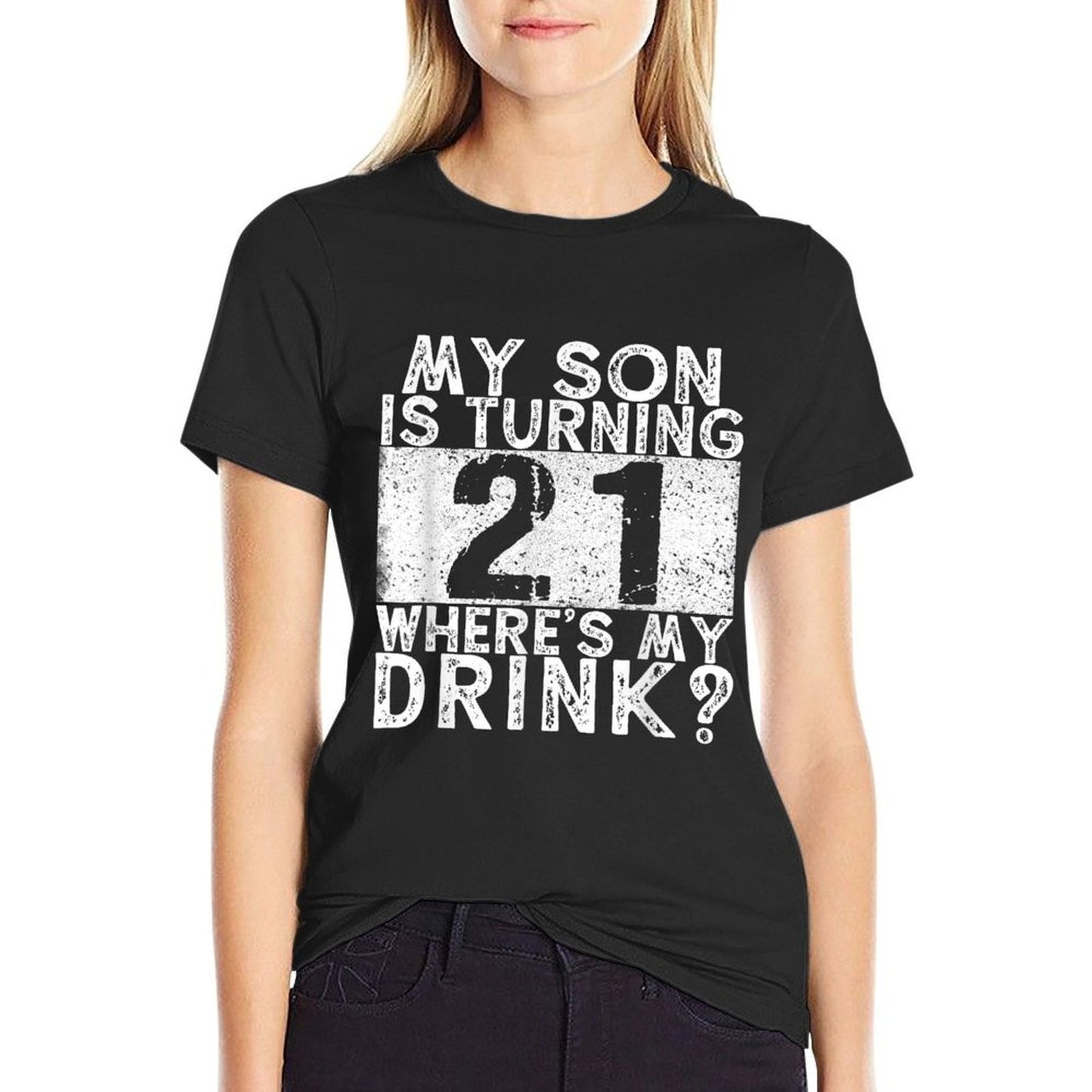 21st Birthday Dad Mom 21 Year Old Son Matching Family Cotton T-Shirt