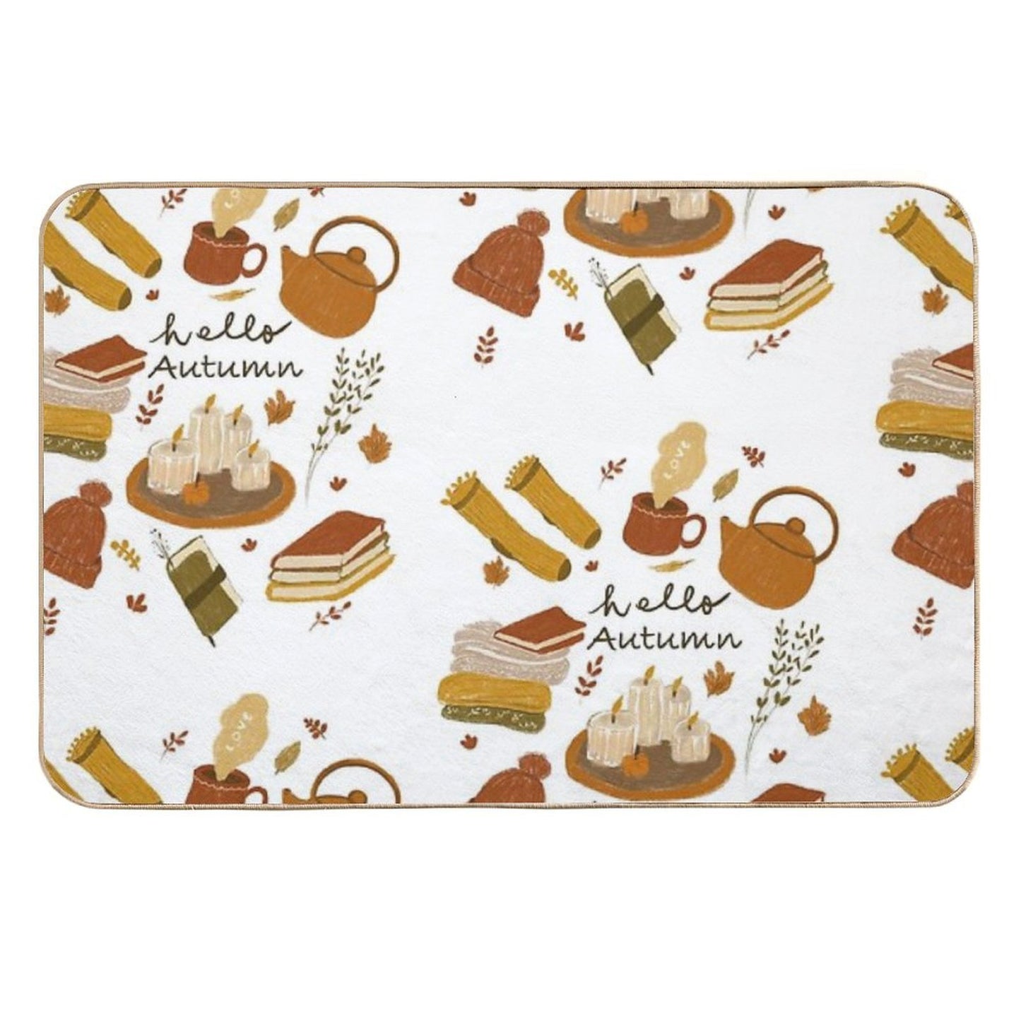 Autumn Cozy Vibes Stain-Proof Bath Mat