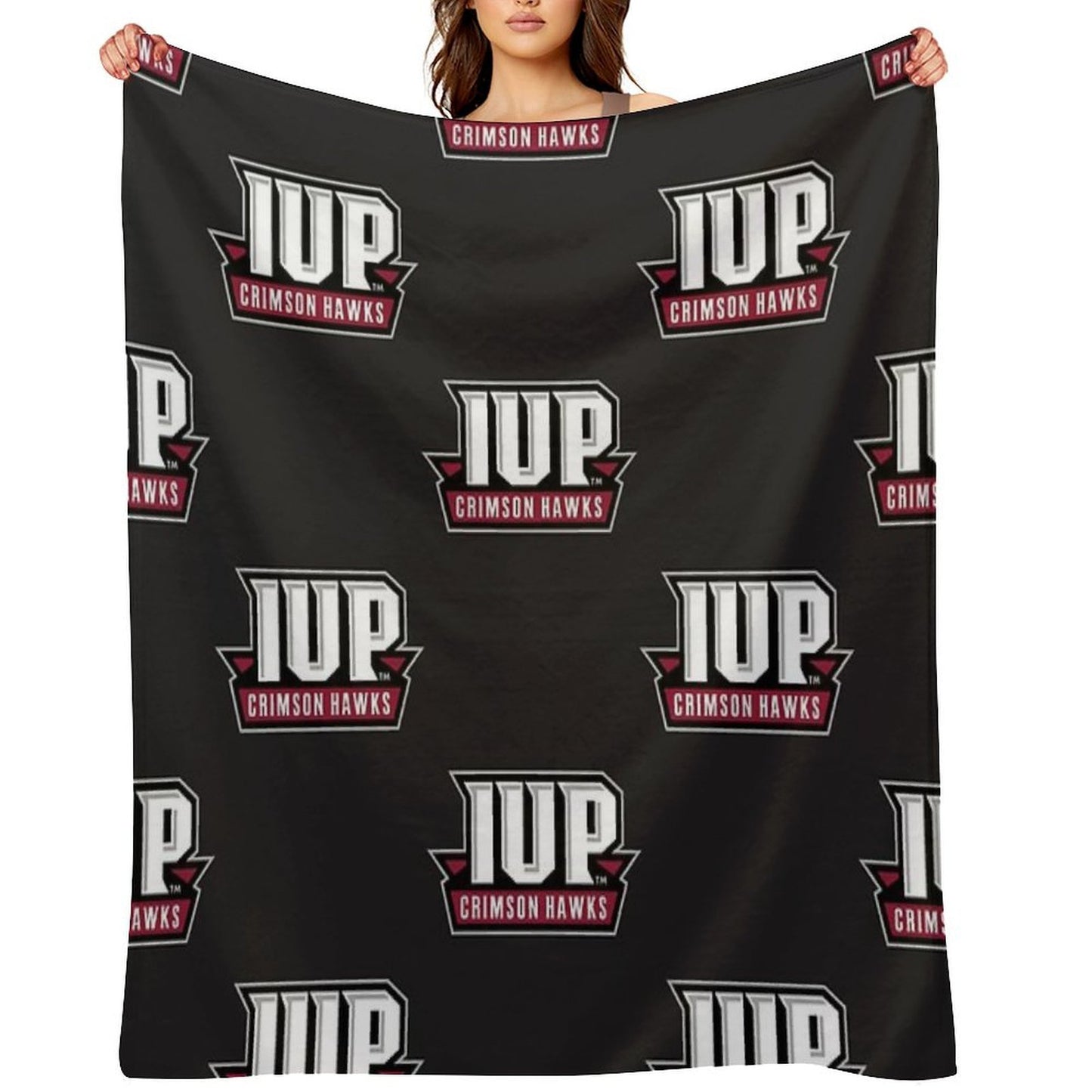 IUP Crimson Hawks Club Classic T-Shirt Eco-conscious Throw Blanket