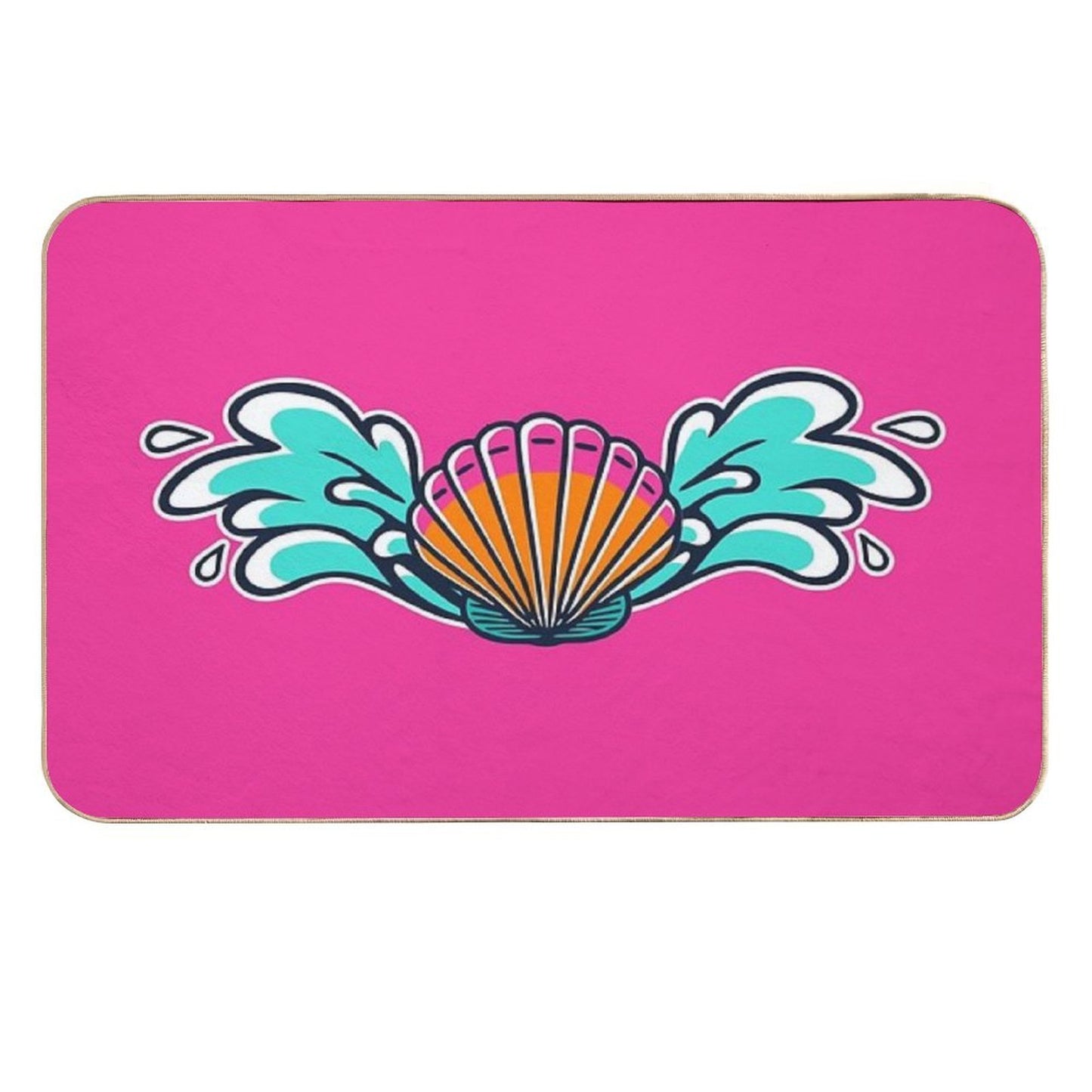 Salty Beaches Shell Wave Wings Repositionable Bath Mat