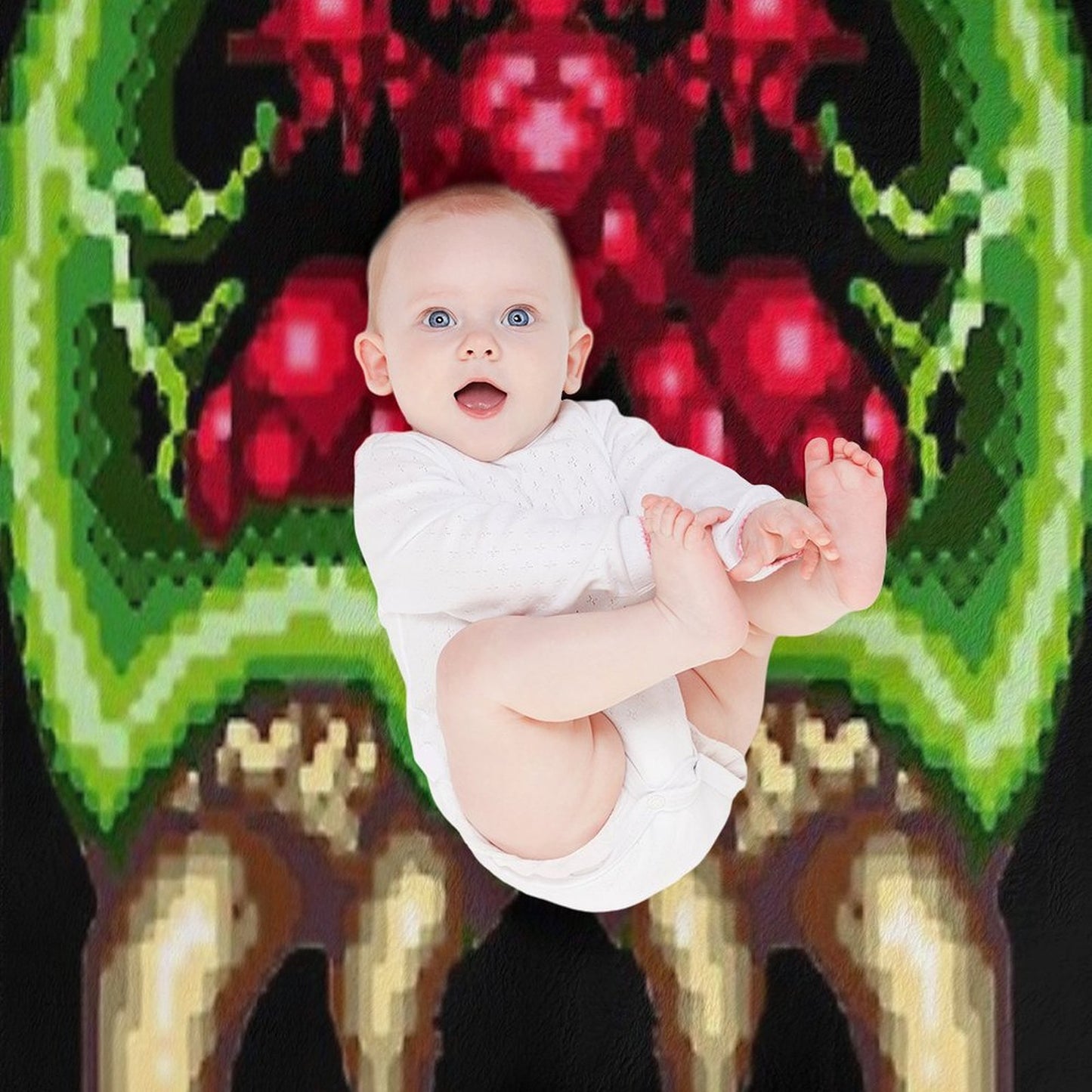 Super Metroid - Giant Metroid Travel-friendly Throw Blanket