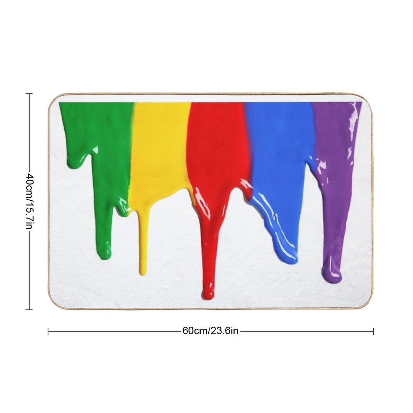 Dripping Rainbow Paint Easy Maintenance Bath Mat
