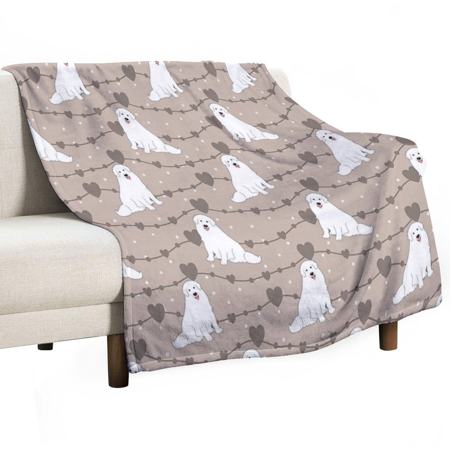 Love White Great Pyrenees Dog Quick-dry Throw Blanket
