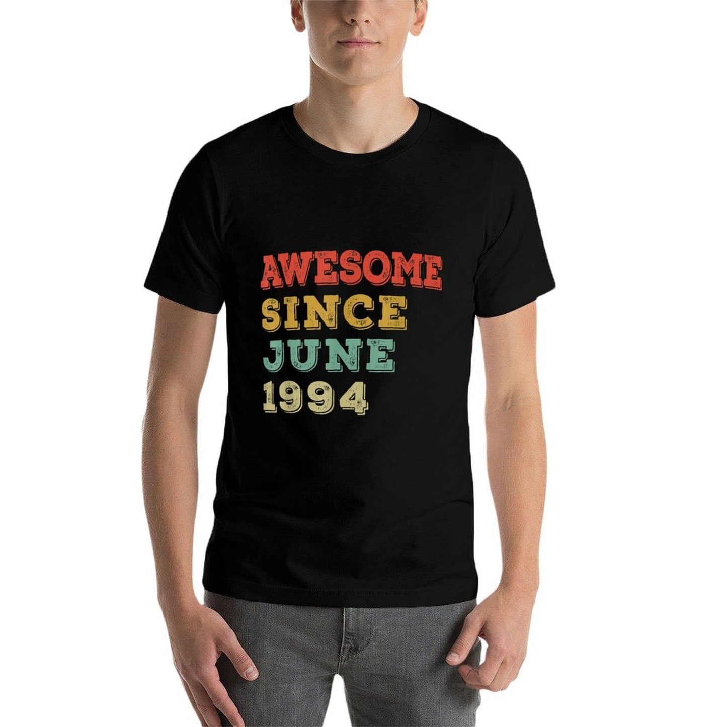 30 Years Old Awesome Since June 1994 30th Birthday Gifts Heathered Texture T-Shirt