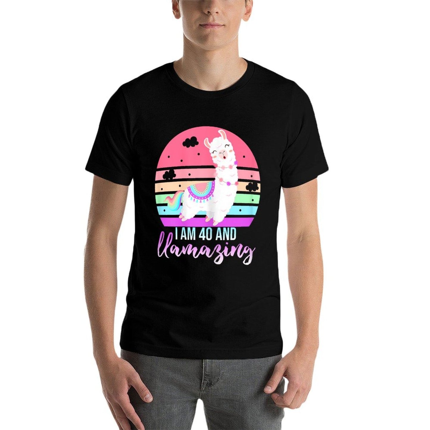 40 Years Old 40th Birthday Llamazing Llama Gift Stretchy T-Shirt