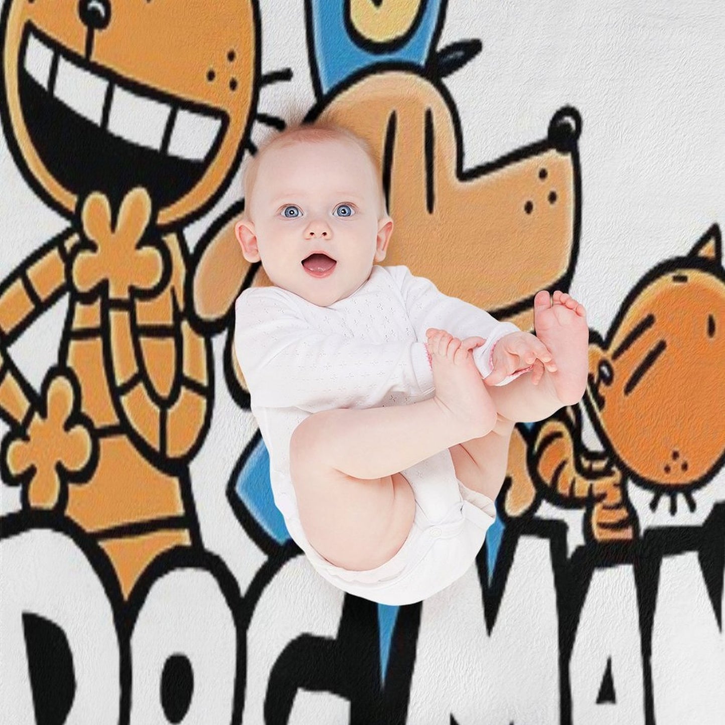 Dog Man Dog Man X Petey And Li'l Petey Travel-friendly Throw Blanket