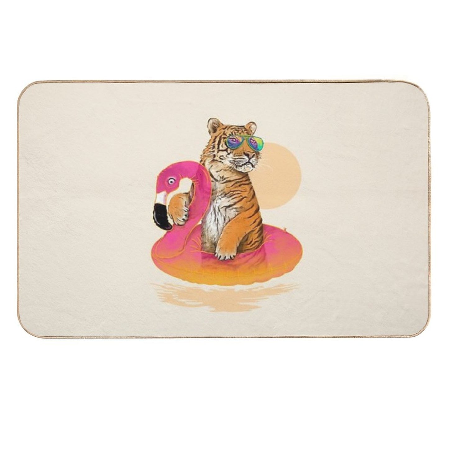 Chillin, Flamingo Tiger Durable Bath Mat