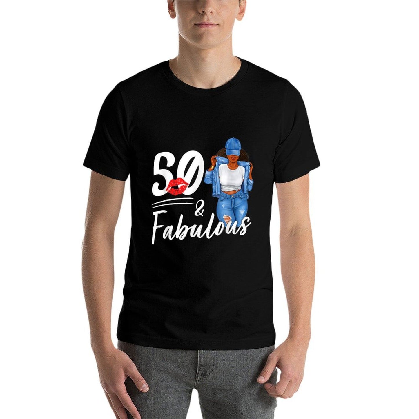 50 And Fabulous 50 Years Old 50th Birthday for Women Melanin Slim-fit Cut T-Shirt