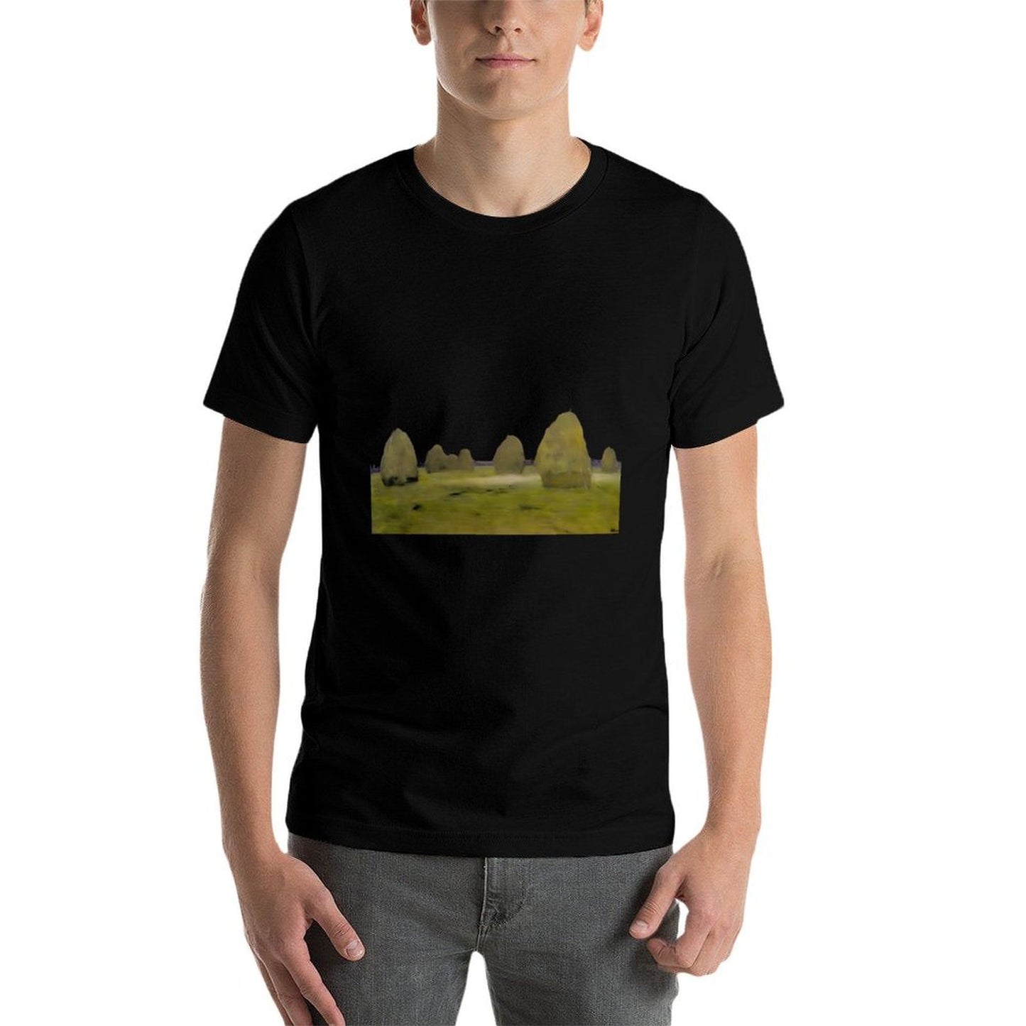 Twilight. Haystacks by Isaac Levitan Oversized Silhouette T-Shirt