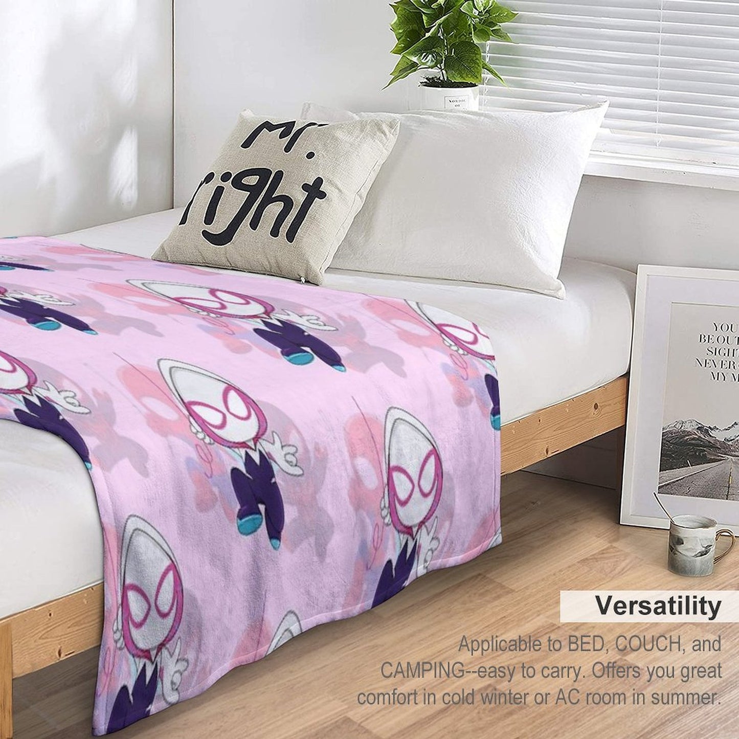 Cartoon Spider Ghost, Cute Baby Spidey Girl, Grl Pwr, Cartoon Ghost Premium Throw Blanket