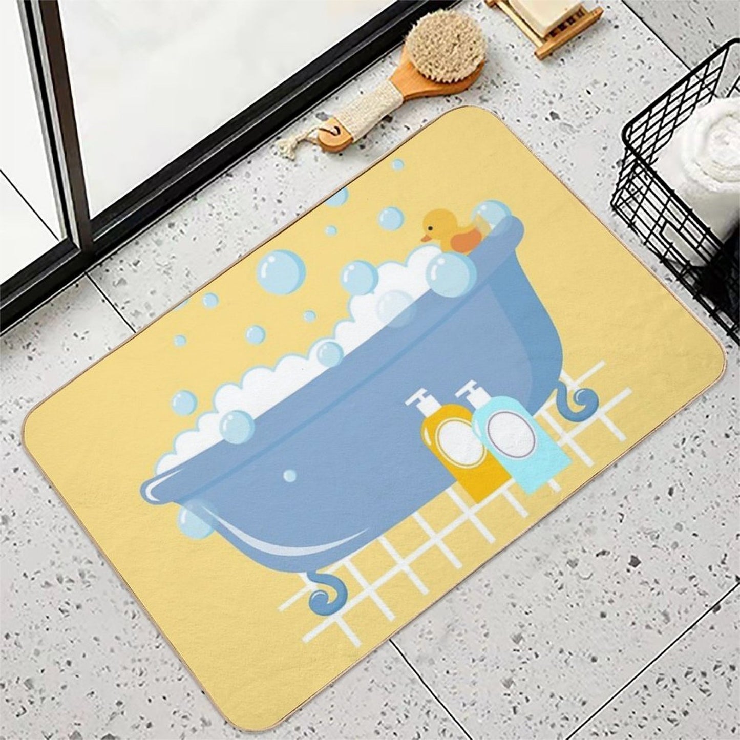 Bubble Bath Tub Repositionable Bath Mat