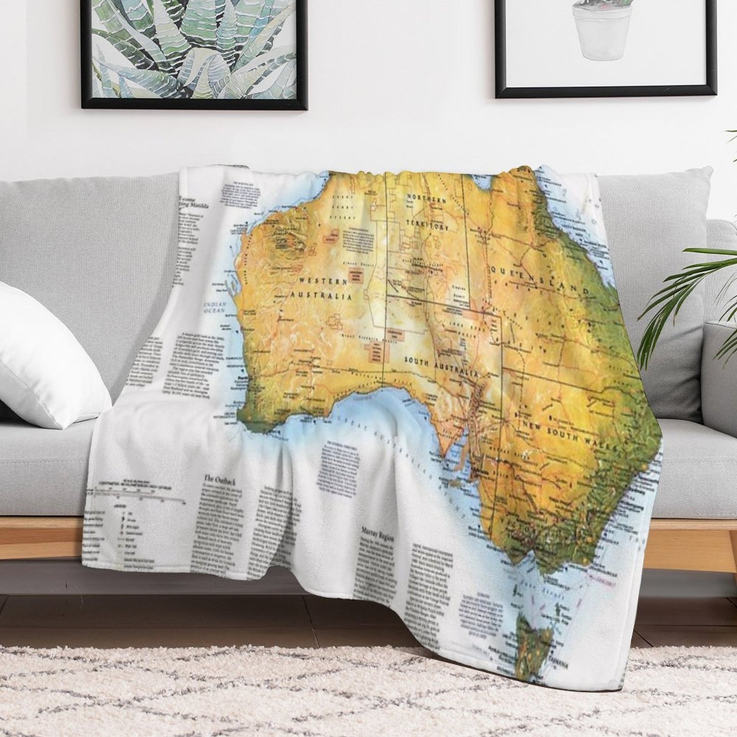 Australia Map Map Of Australia Australia Travel Map Versatility Throw Blanket