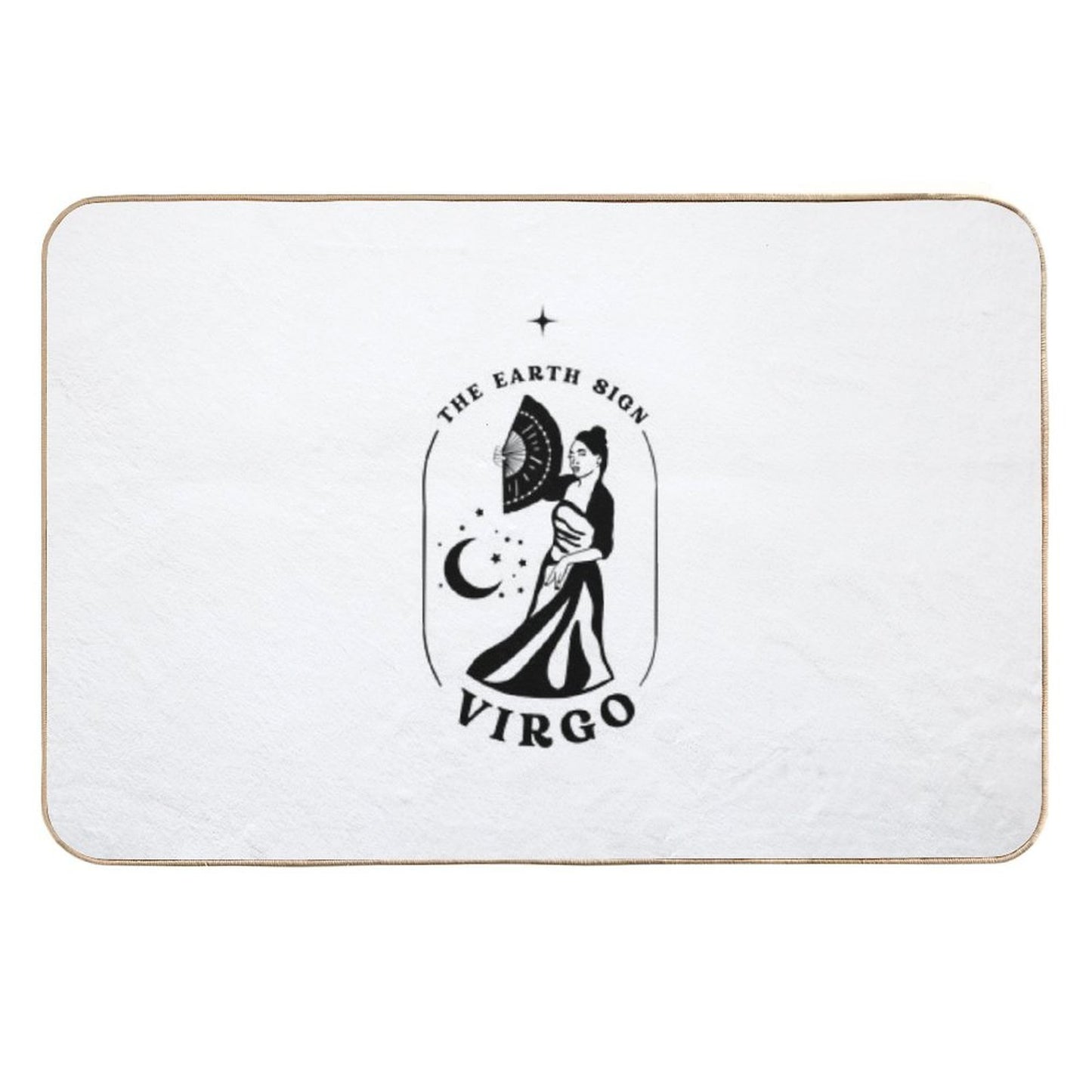 Virgo Simple Black Art Long-Lasting Bath Mat