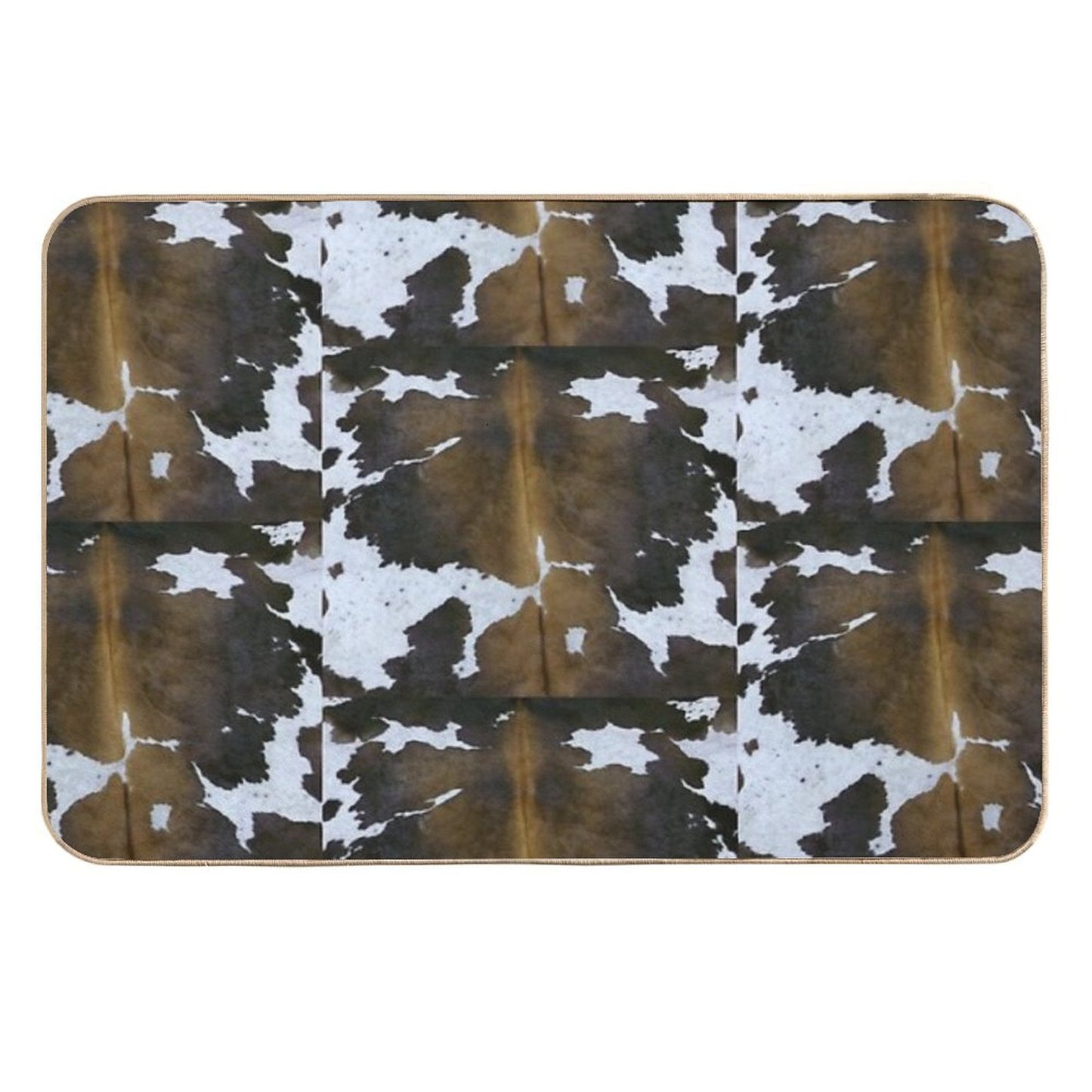Brown Cowhide Absorbent Bath Mat