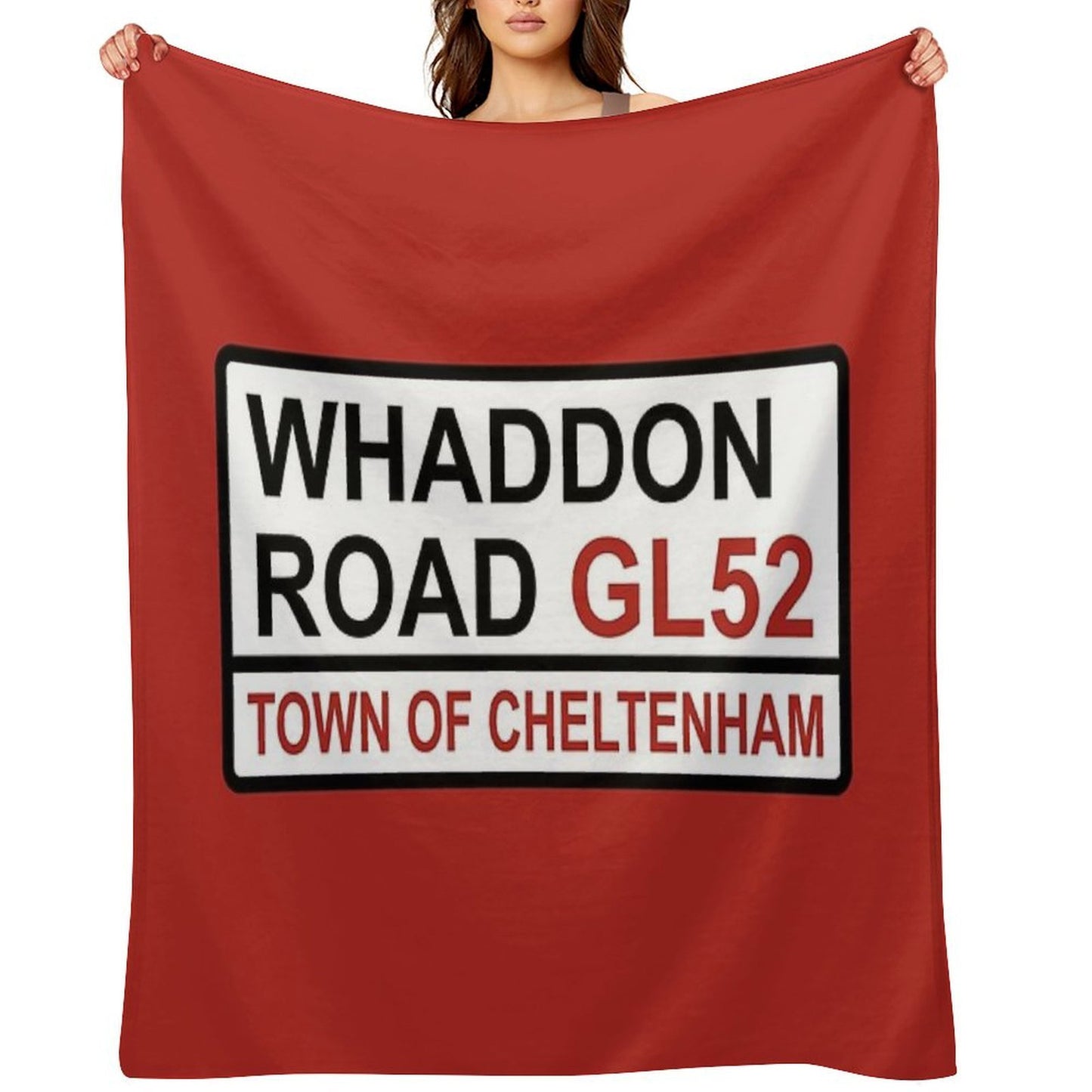 Cheltenham Town Whaddon Road Iconic Street Sign Premium Throw Blanket
